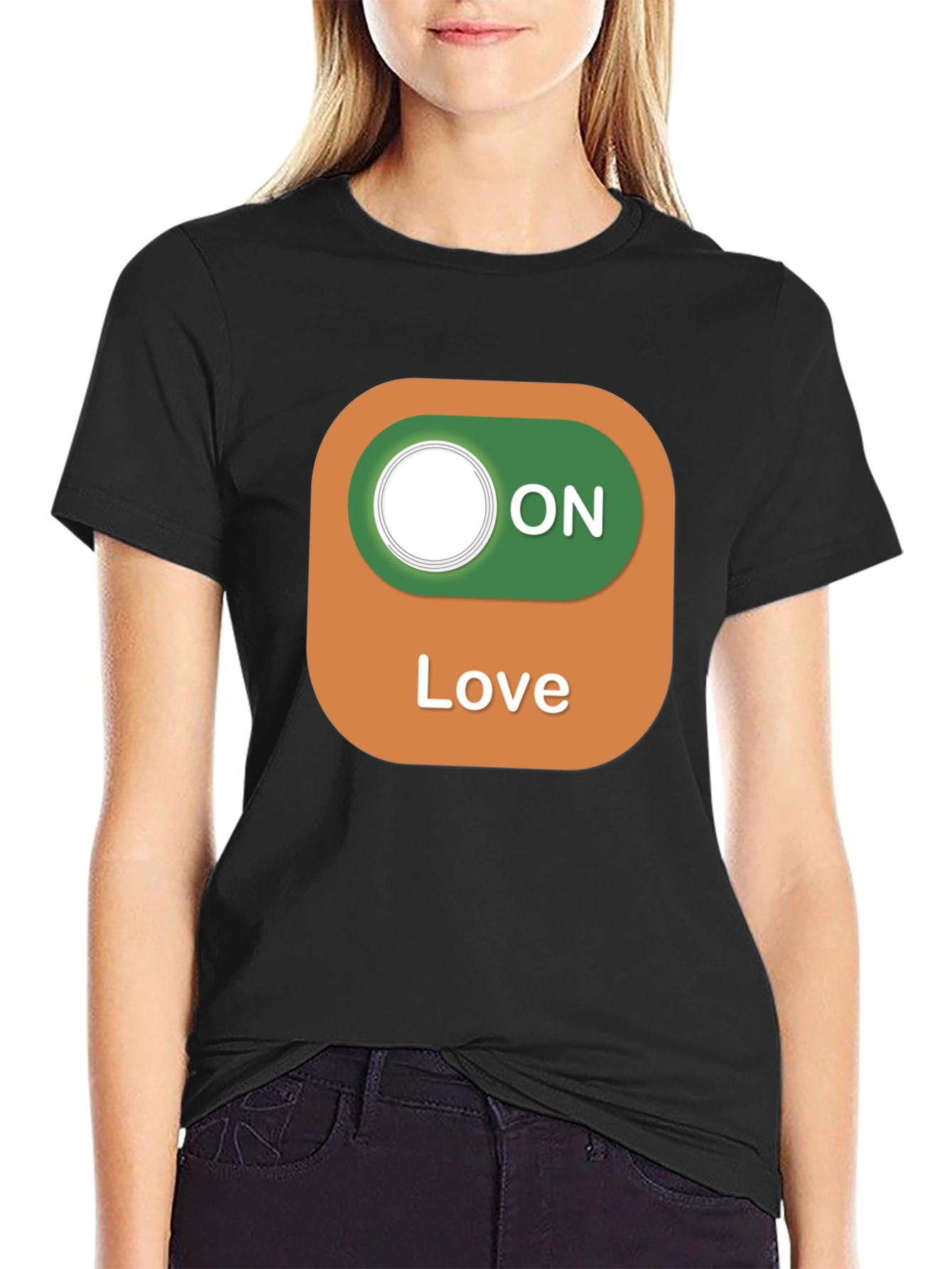 Black Love On Toggle Black T-Shirt view 2
