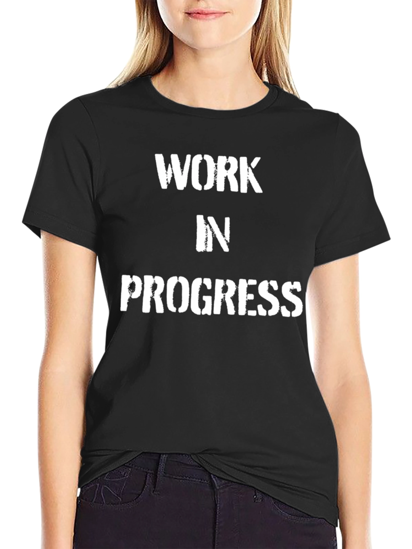 Black Work In Progress T-Shirt - Motivational Tee view 2