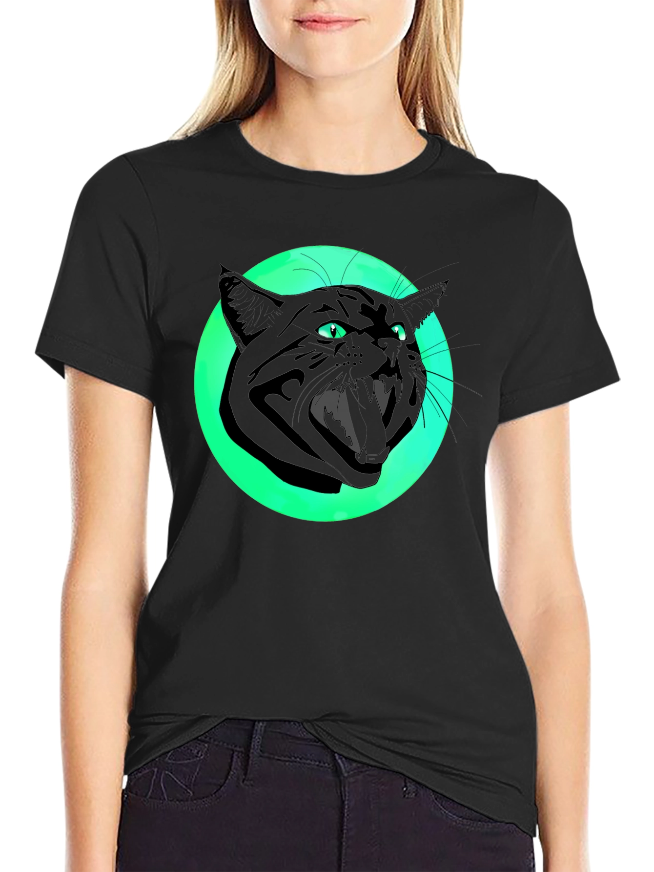 Black Black Cat Graphic Tee - Men's Short Sleeve T-Shirt view 2