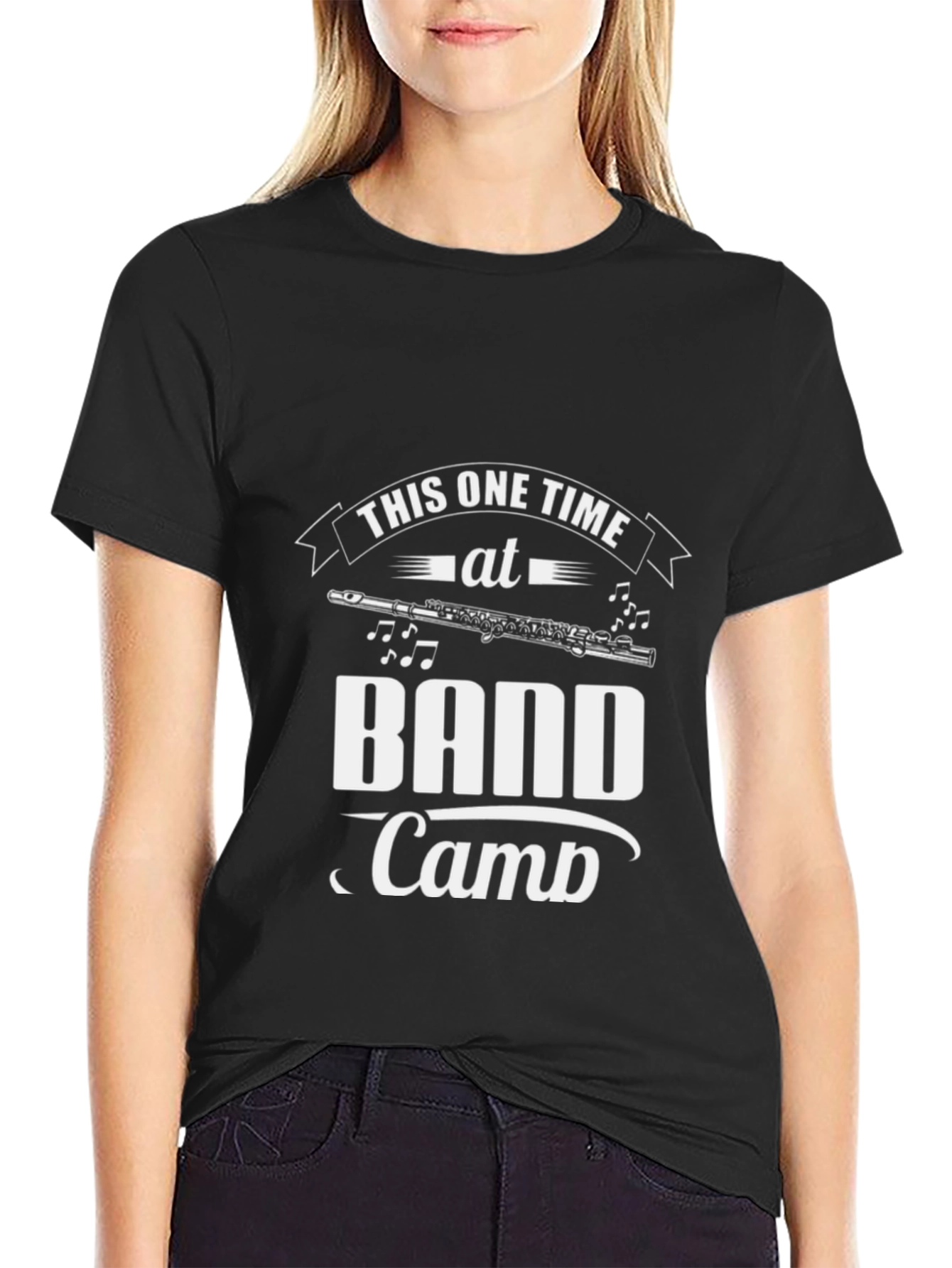 Black Band Camp Flute T-Shirt - Musician Humor Tee view 2