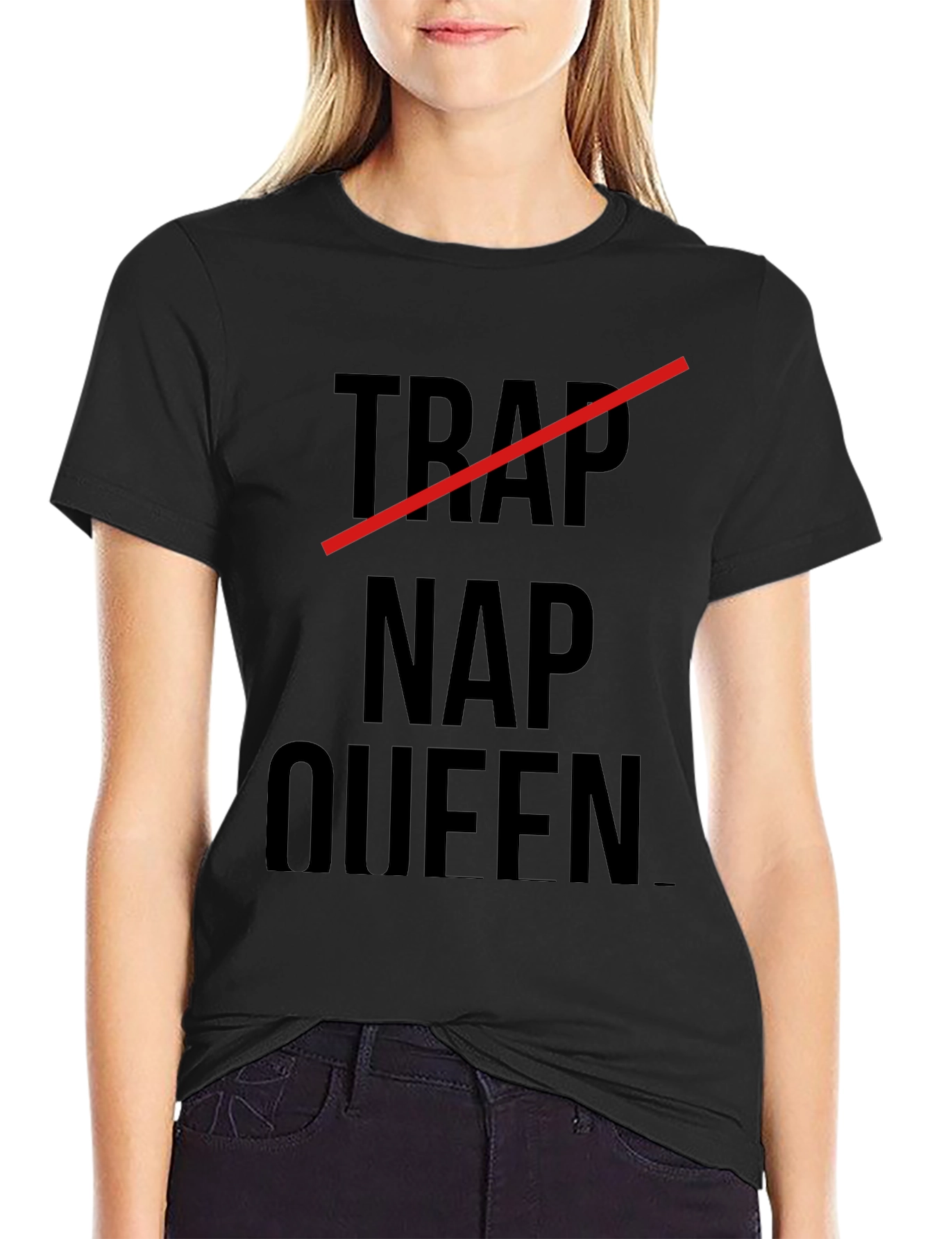 Black Nap Queen T-Shirt - Funny Slogan Tee view 2
