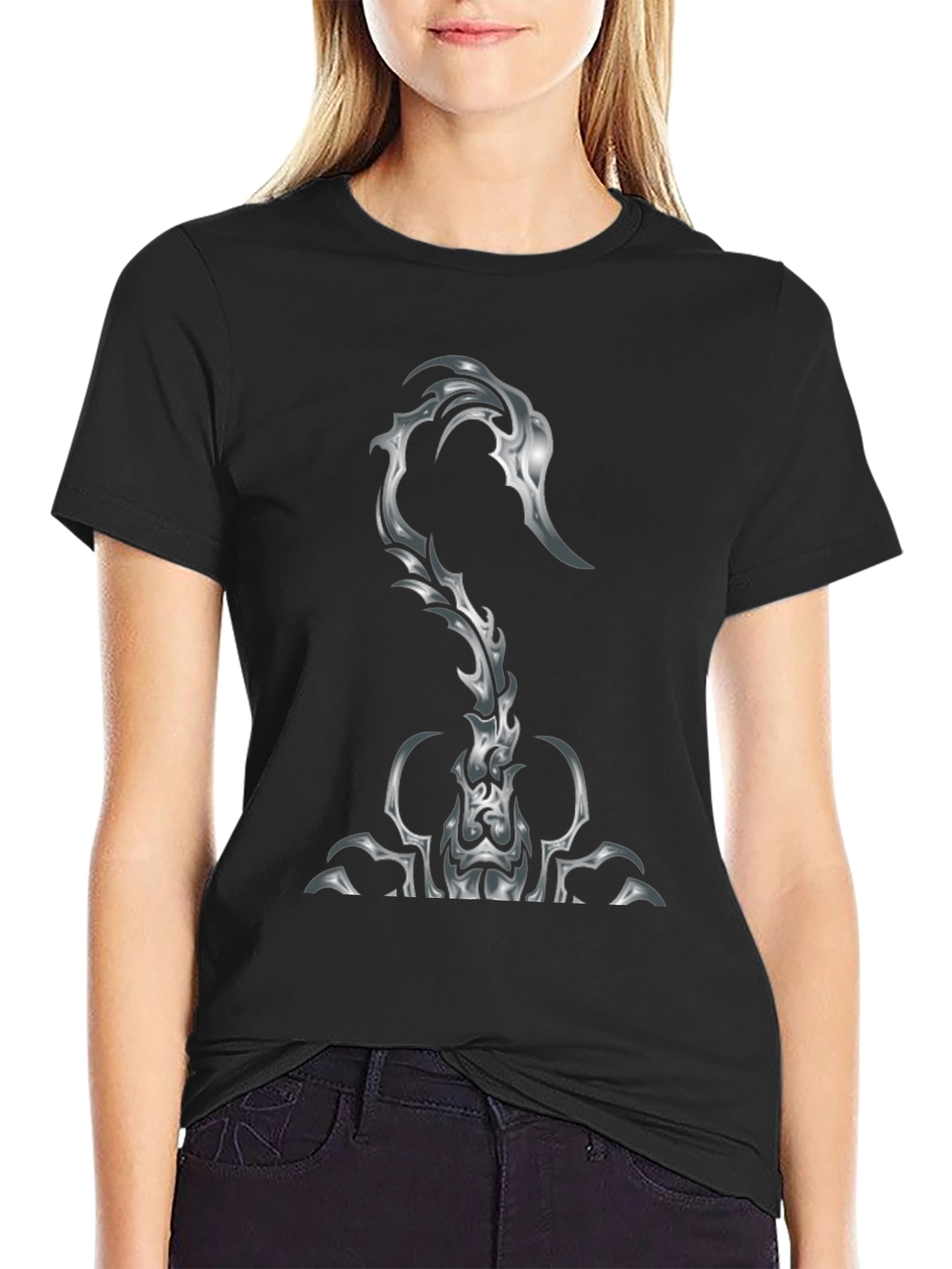 Black Scorpion Graphic Print Black T-Shirt view 2