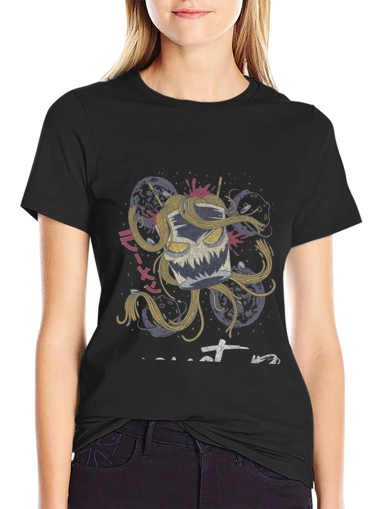 Black Ramen Monster Graphic Tee - Unique Anime Style Shirt view 2