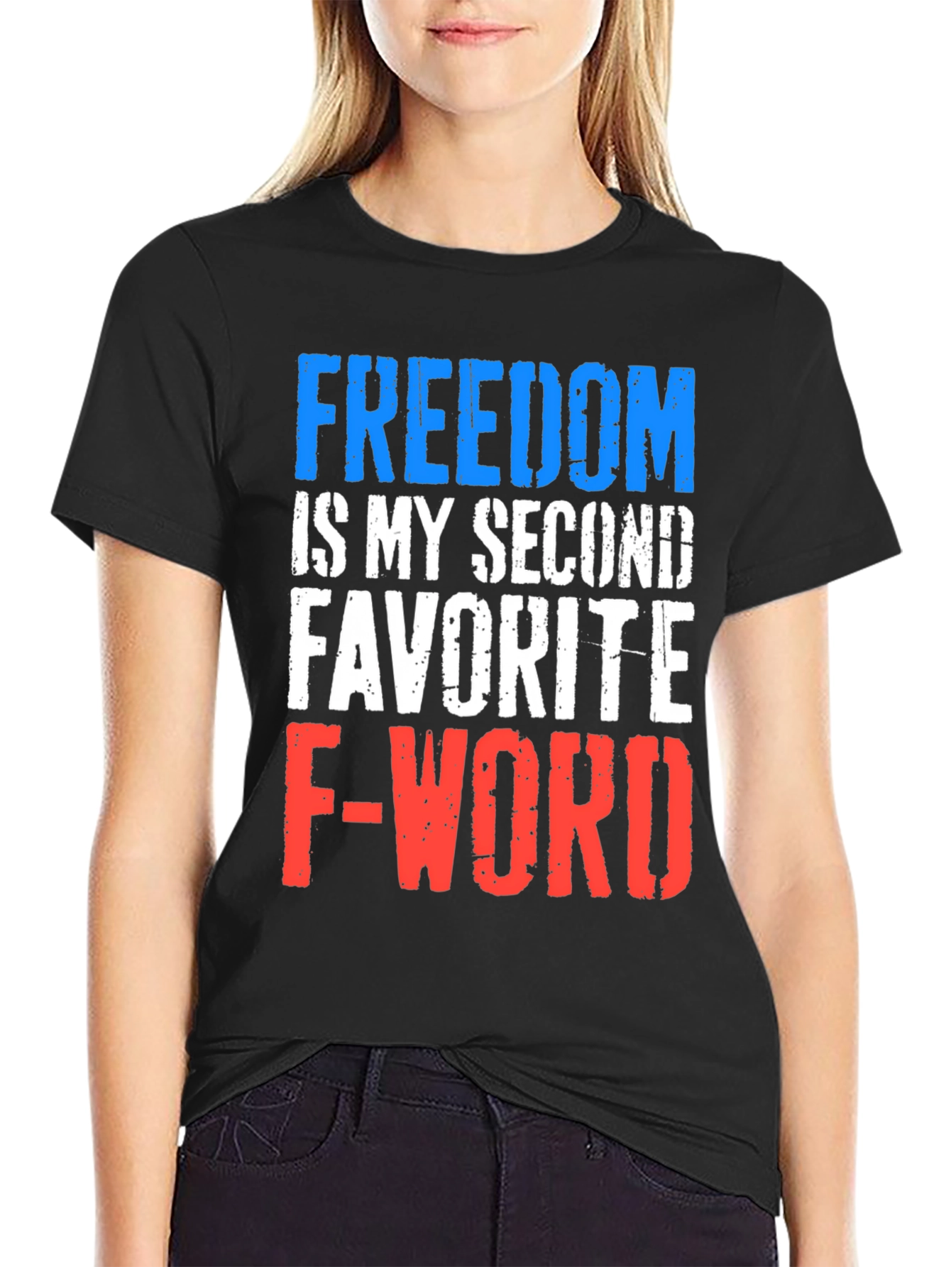 Black Freedom Funny Graphic Tee view 2