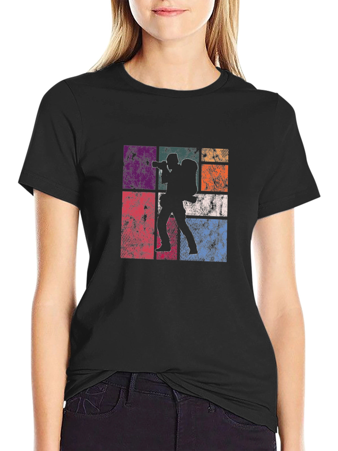 Black Retro Photographer T-Shirt - Vintage Style view 2