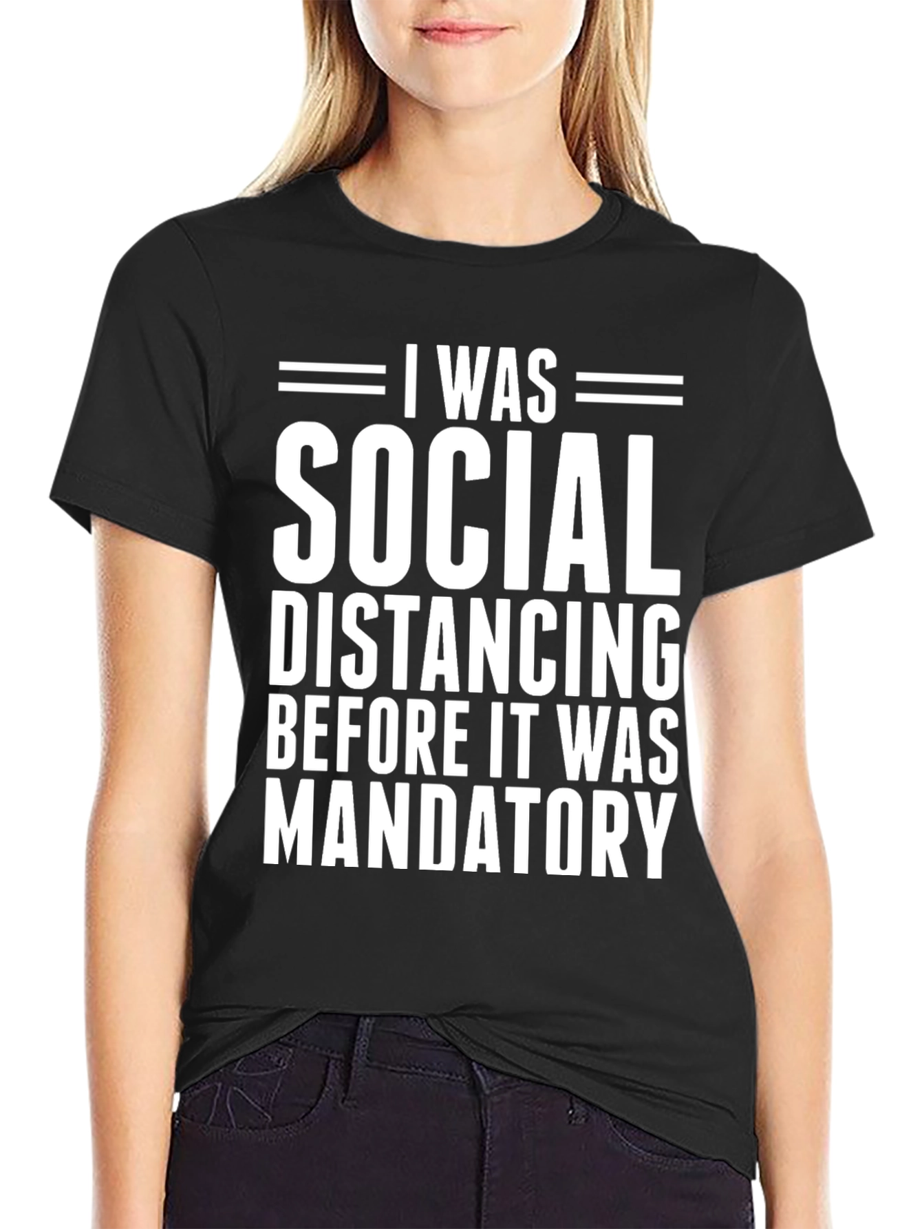 Black Social Distancing Graphic Novelty Men's T-Shirt view 2