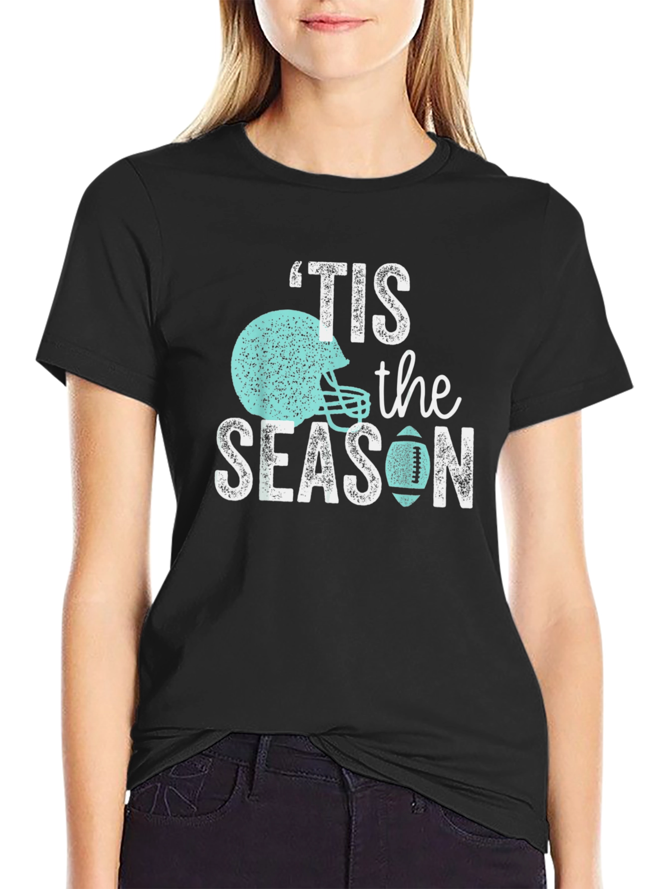 Black 'Tis The Season Football T-Shirt view 2