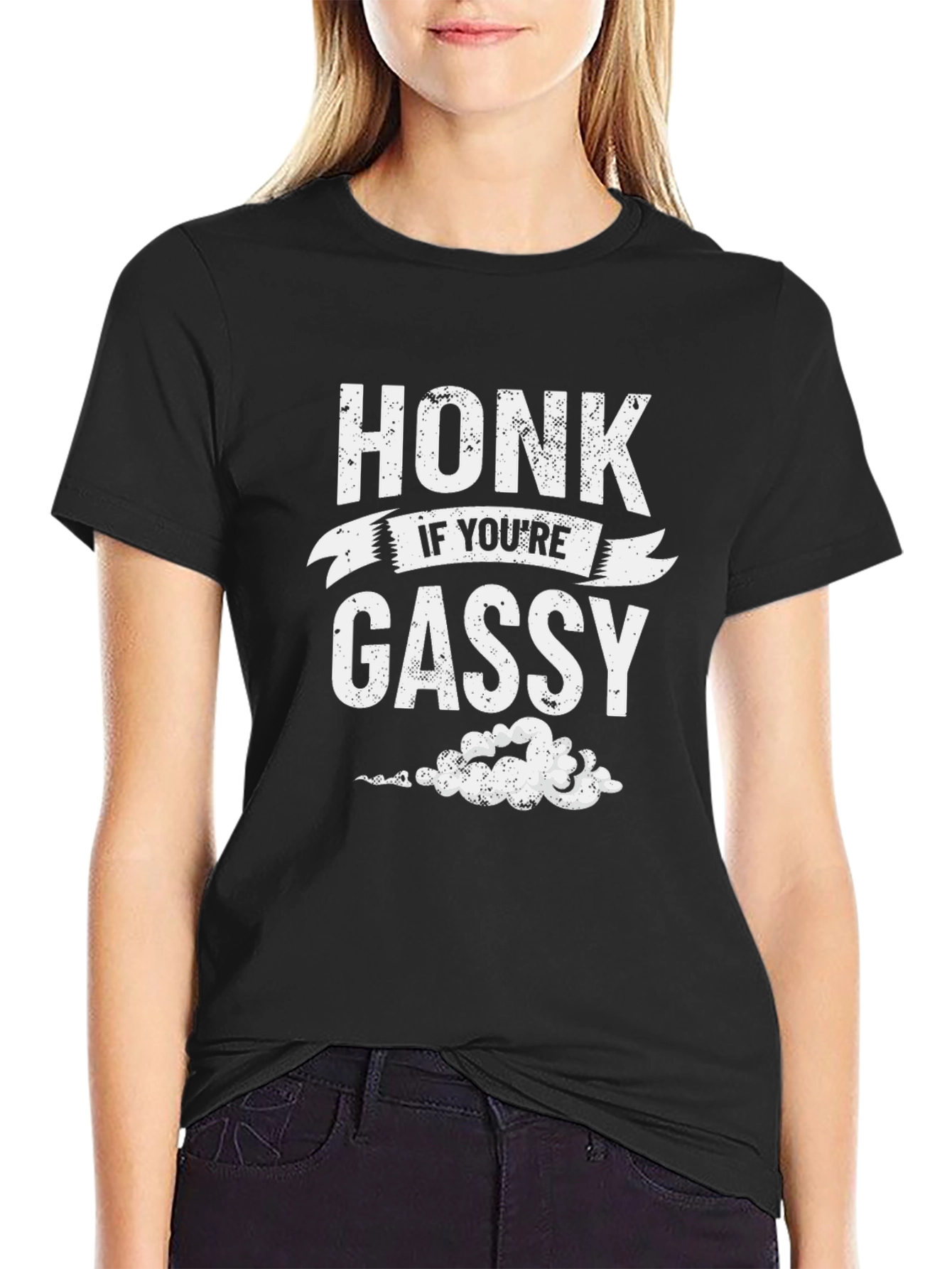 Black Honk If You're Gassy Graphic T-Shirt view 2