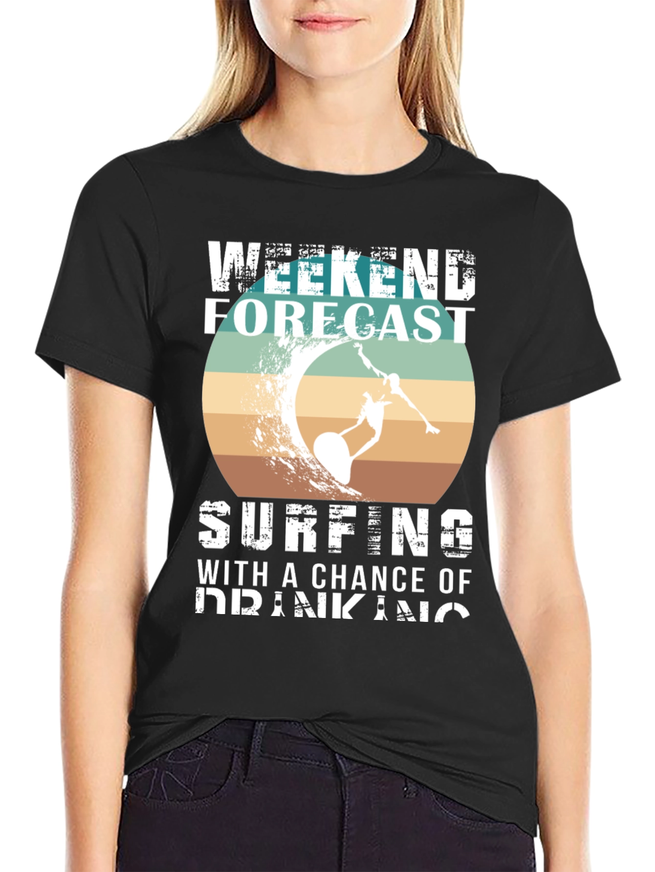 Black Weekend Forecast Surfing T-Shirt view 2