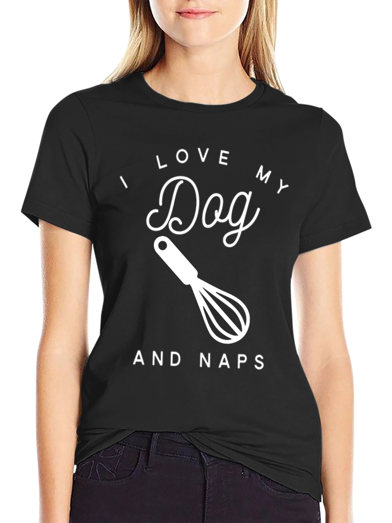 Black I Love My Dog And Naps Graphic Tee view 2