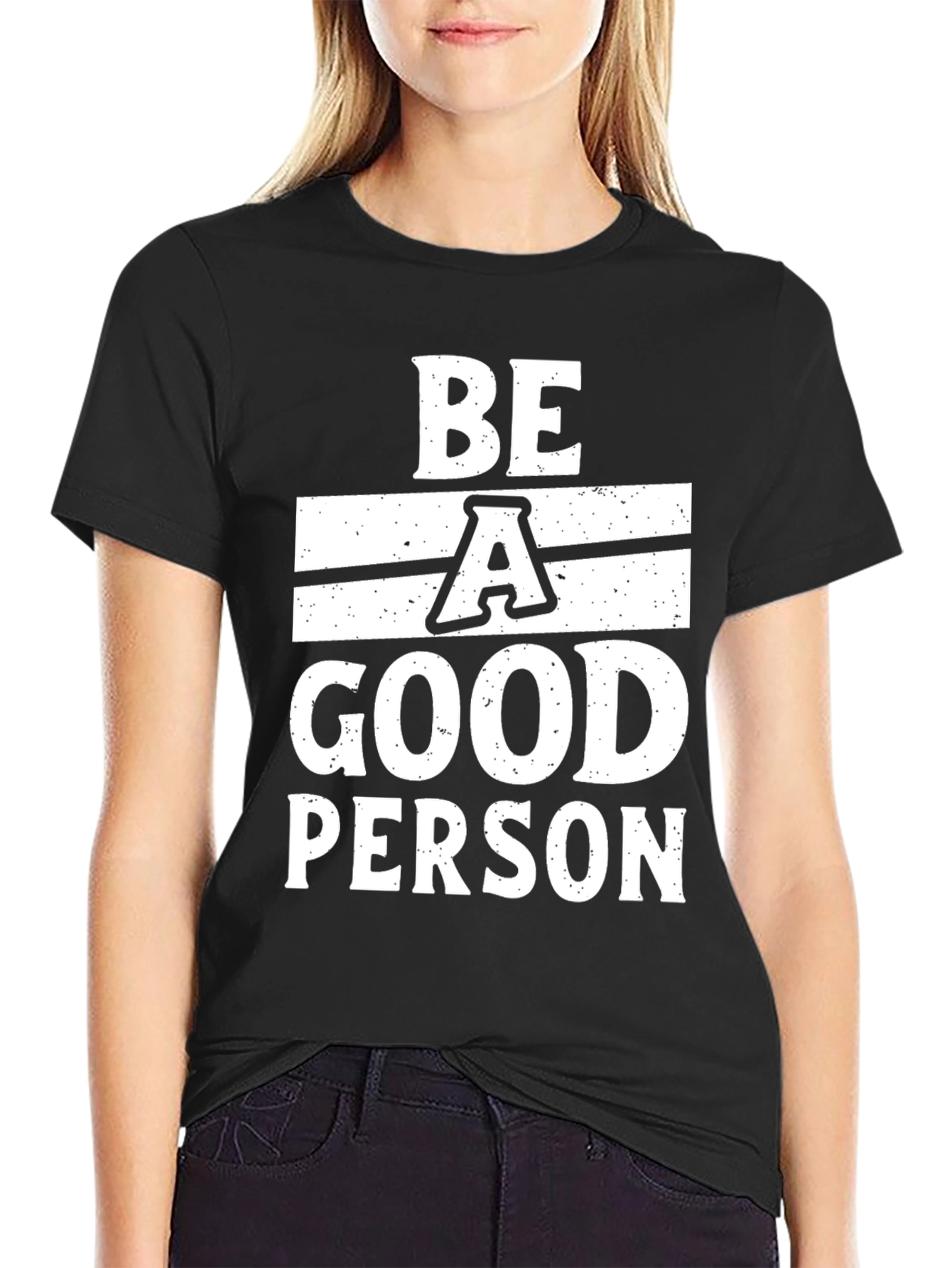 Black Be A Good Person Black T-Shirt view 2