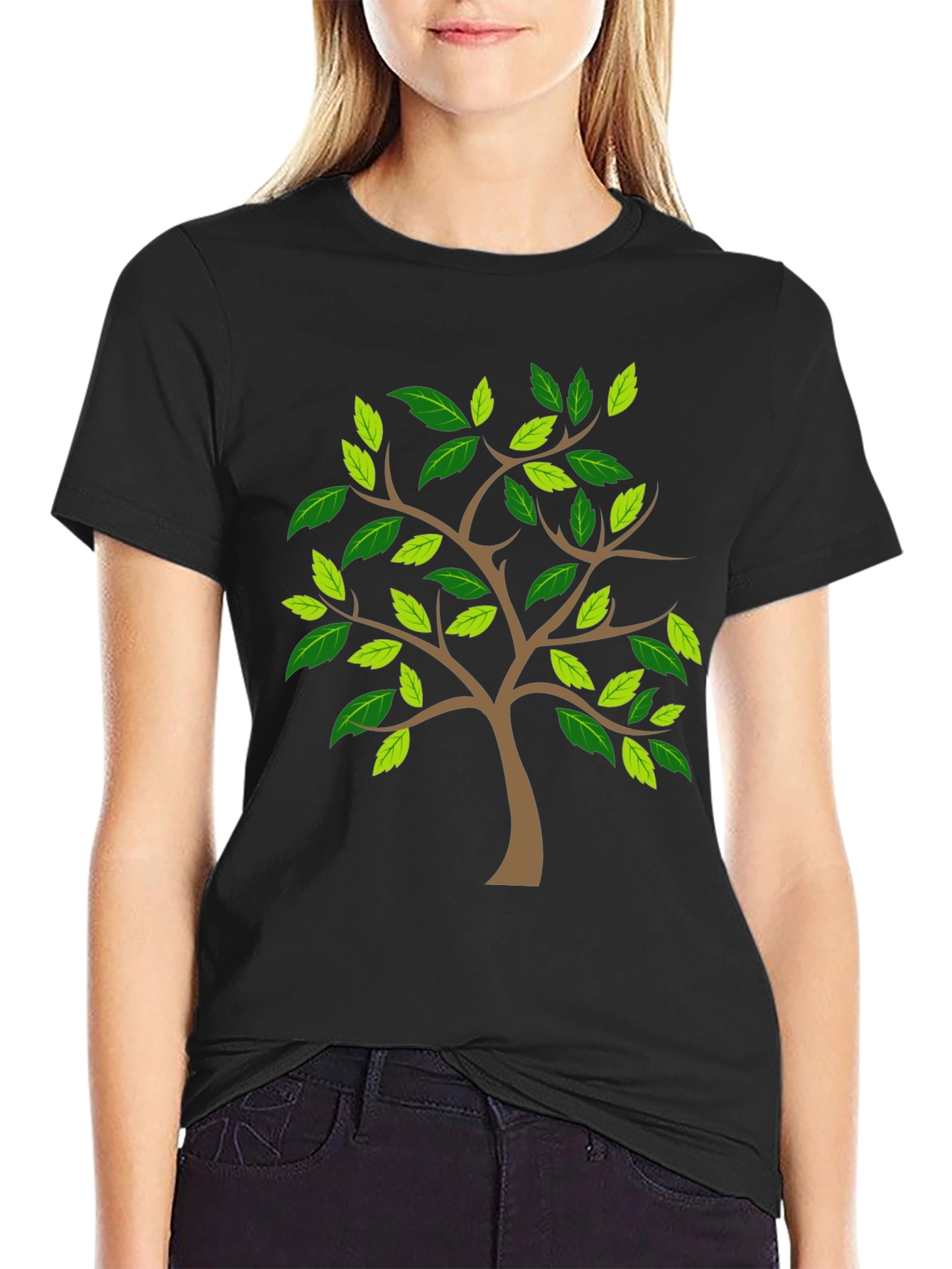 Black Nature Tree Graphic Print Tee - Classic Black view 2