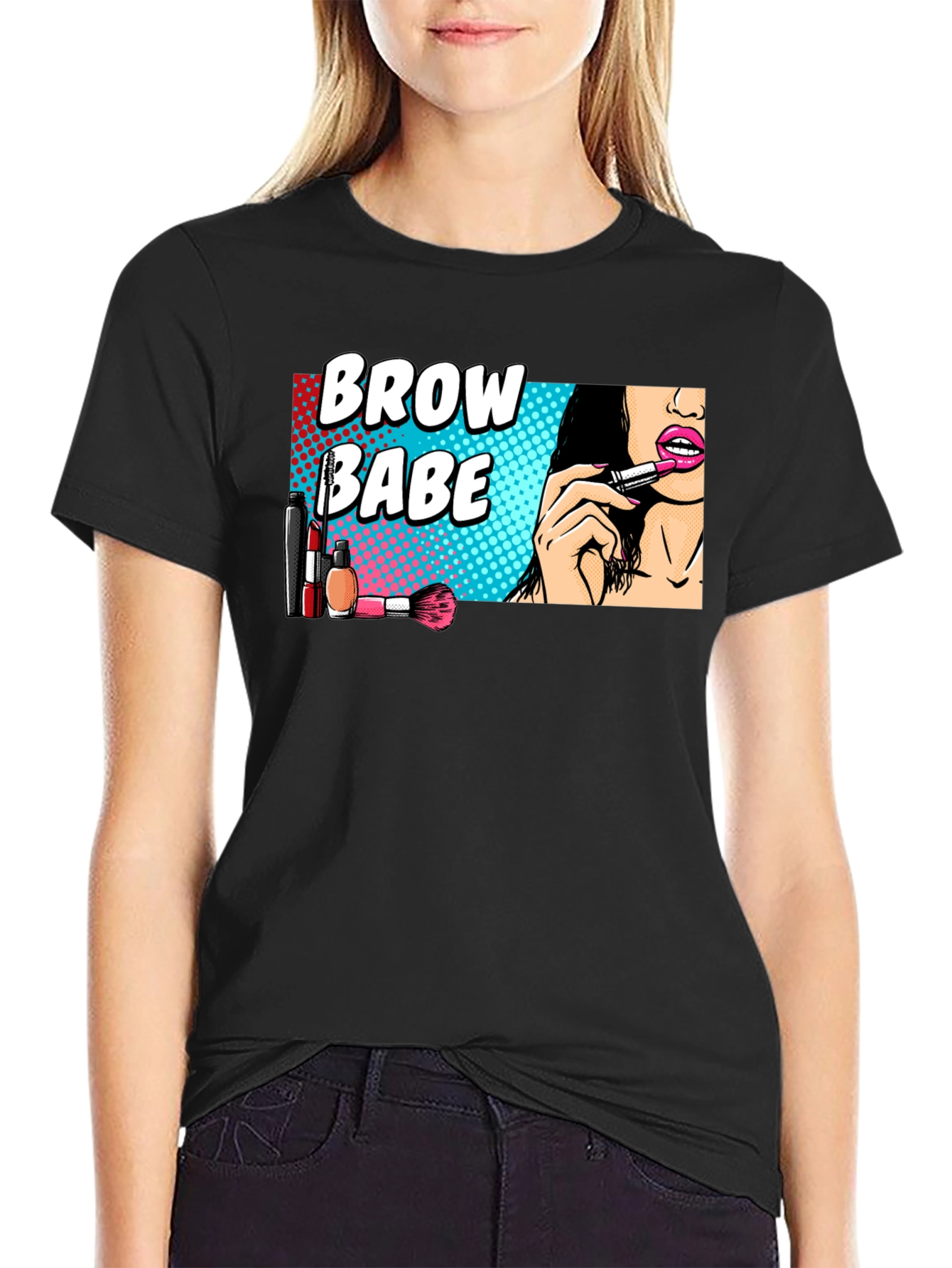 Black Brow Babe Graphic Tee - Makeup Artist T-Shirt view 2