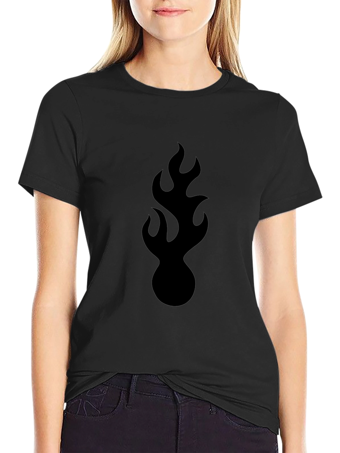 Black Flame Graphic Black T-Shirt - Bold & Stylish view 2