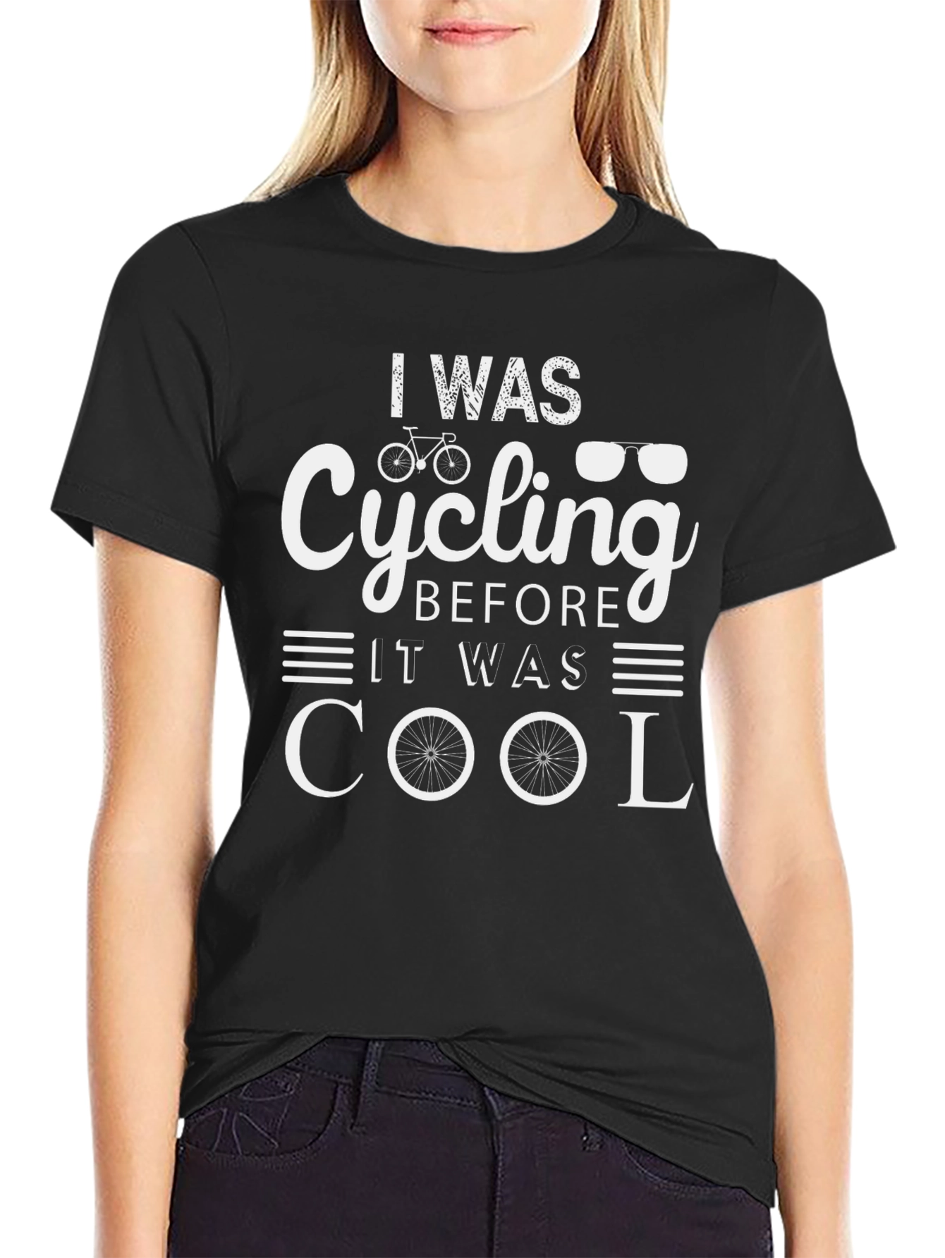 Black Cycling Before Cool Black T-Shirt view 2