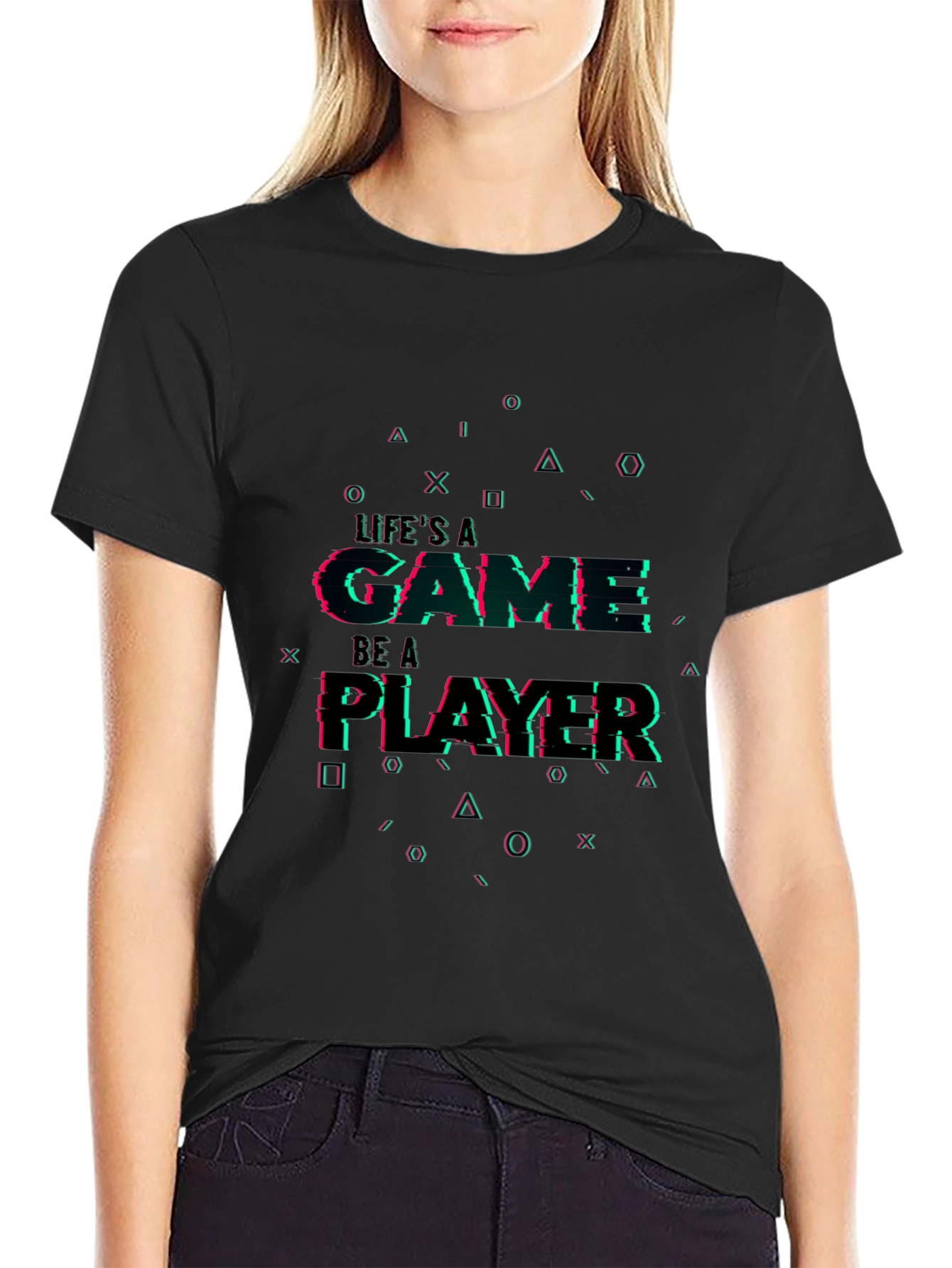 Black Life's a Game Player T-Shirt view 2