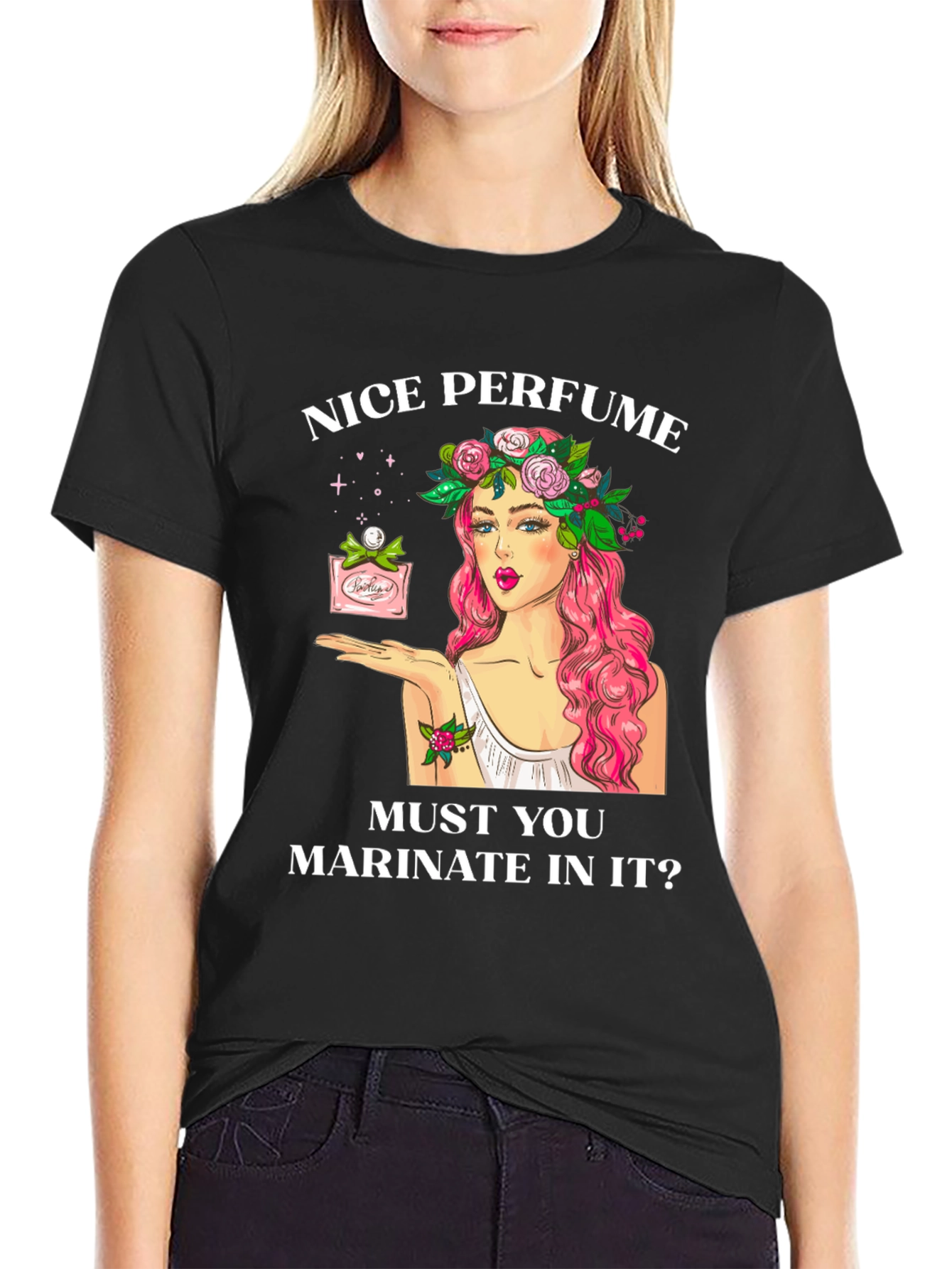 Black Nice Perfume T-Shirt - Funny Sarcastic Tee view 2