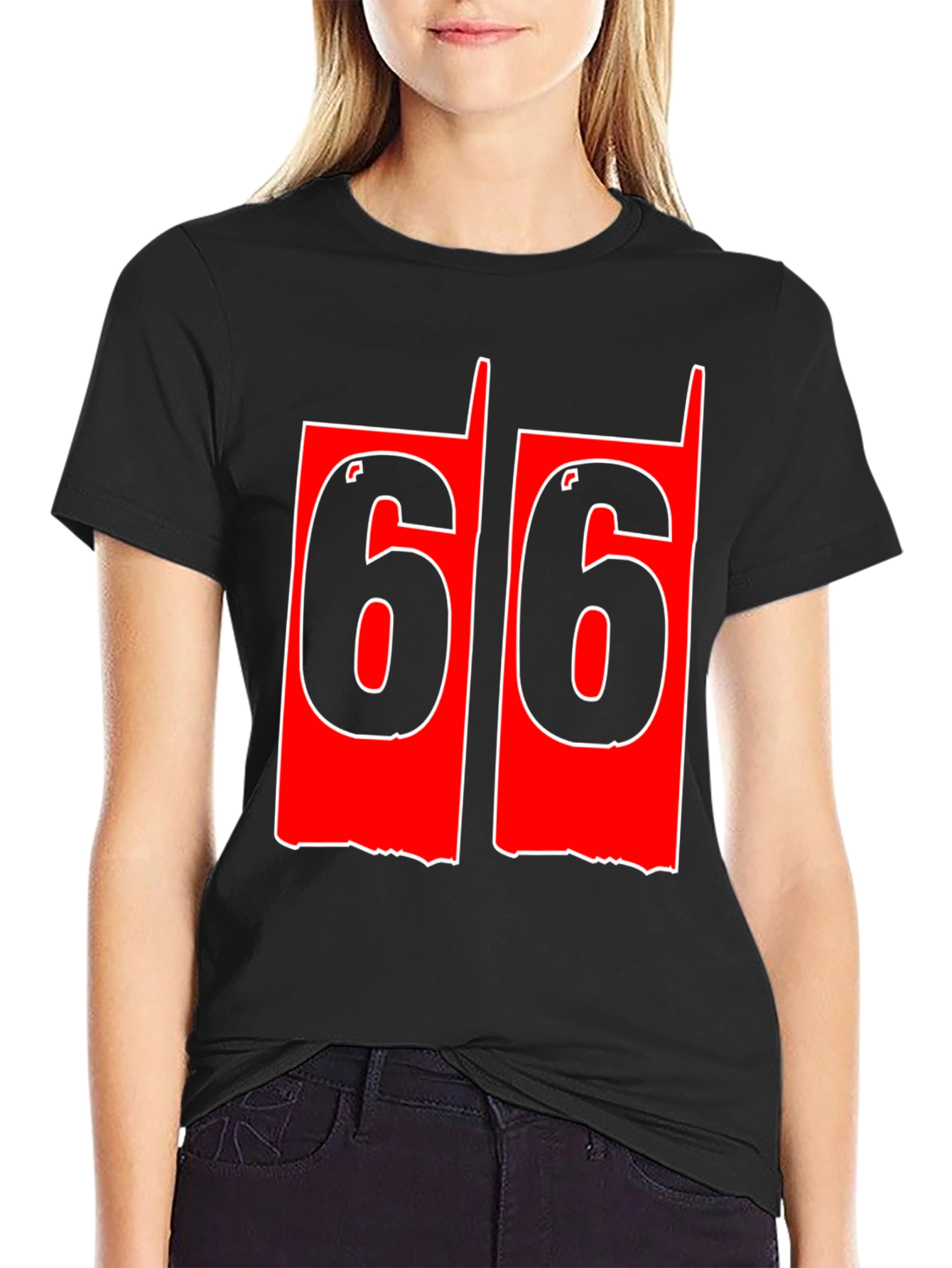 Black Men's 66 Graphic Tee - Bold Number Print view 2