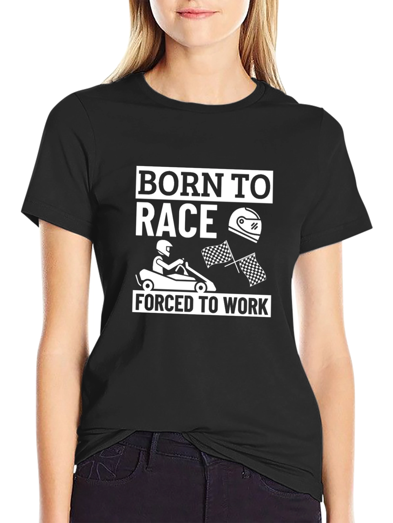 Black Born to Race Graphic T-Shirt view 2