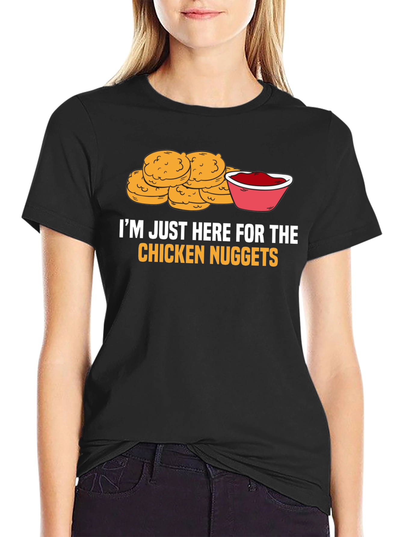 Black Chicken Nugget Lover T-Shirt view 2