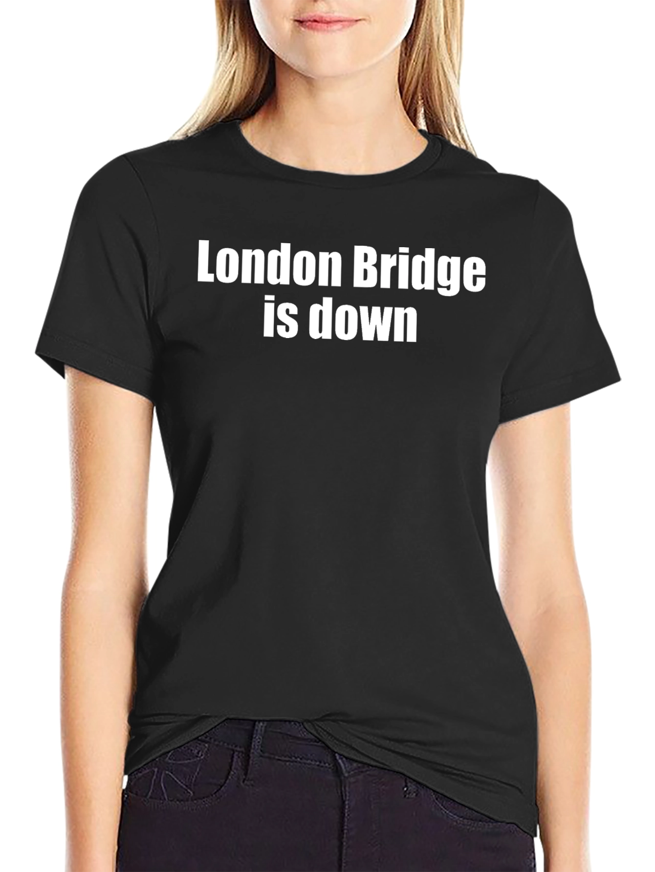 Black London Bridge is Down Graphic Tee view 2