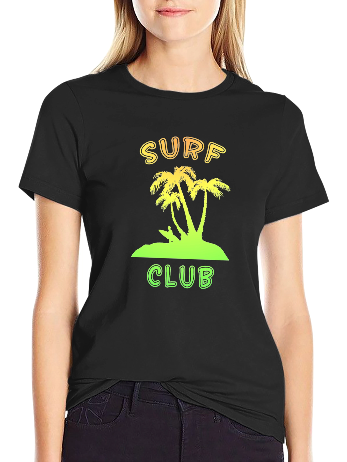 Black Surf Club Palm Tree T-Shirt - Island Vibes Tee view 2