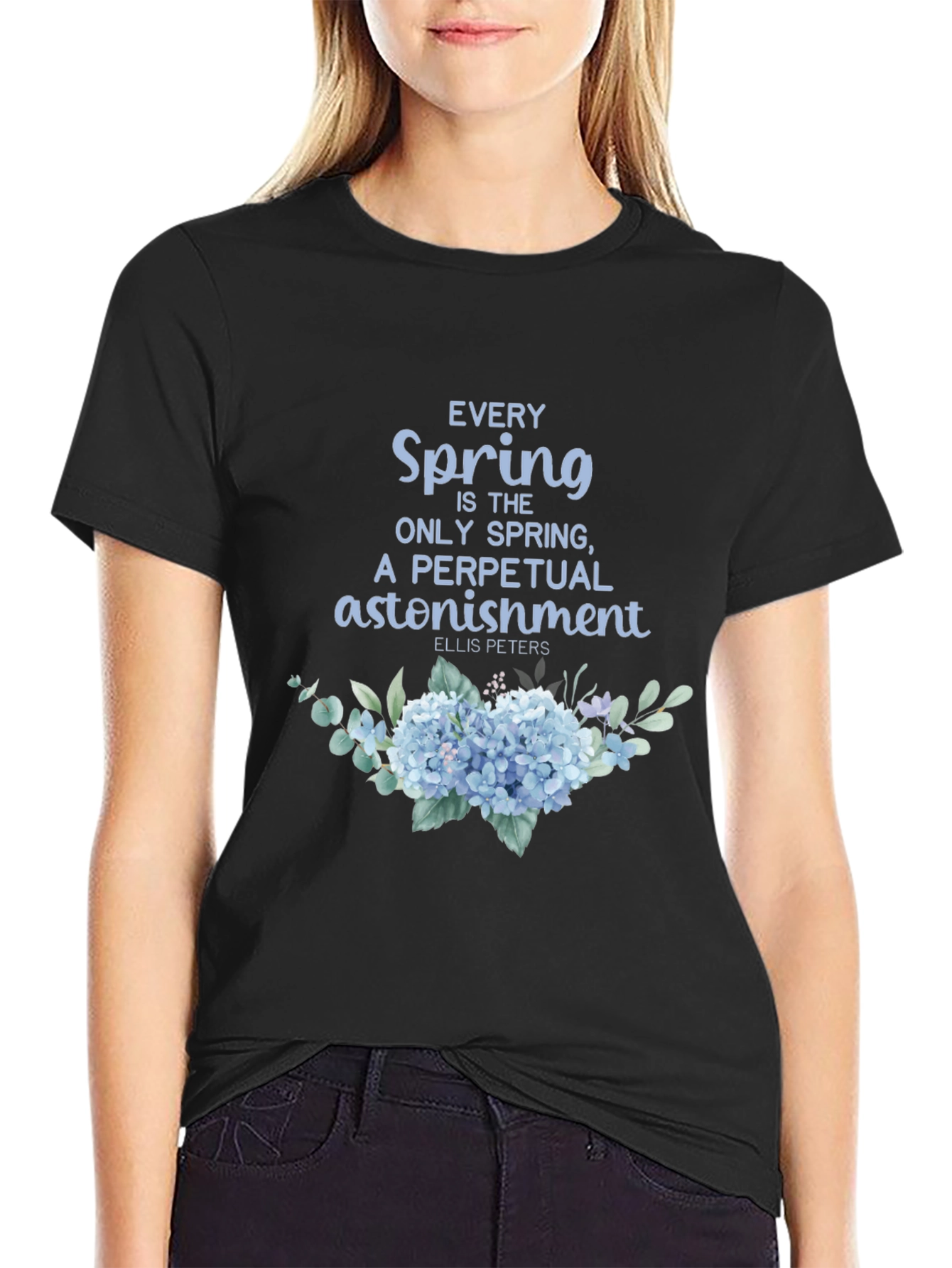 Black Spring Astonishment Graphic T-Shirt view 2