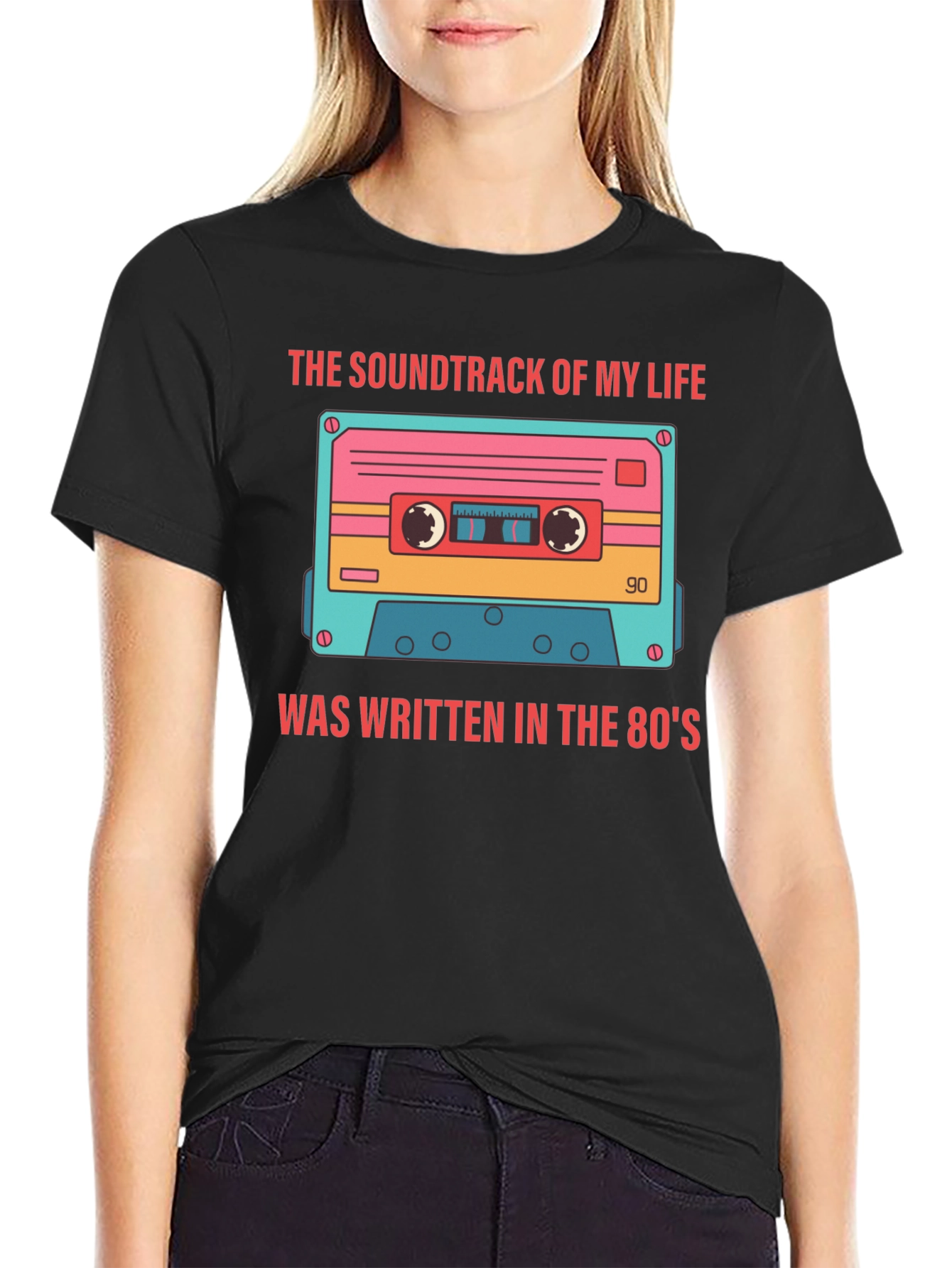 Black Retro 80's Mixtape T-Shirt view 2