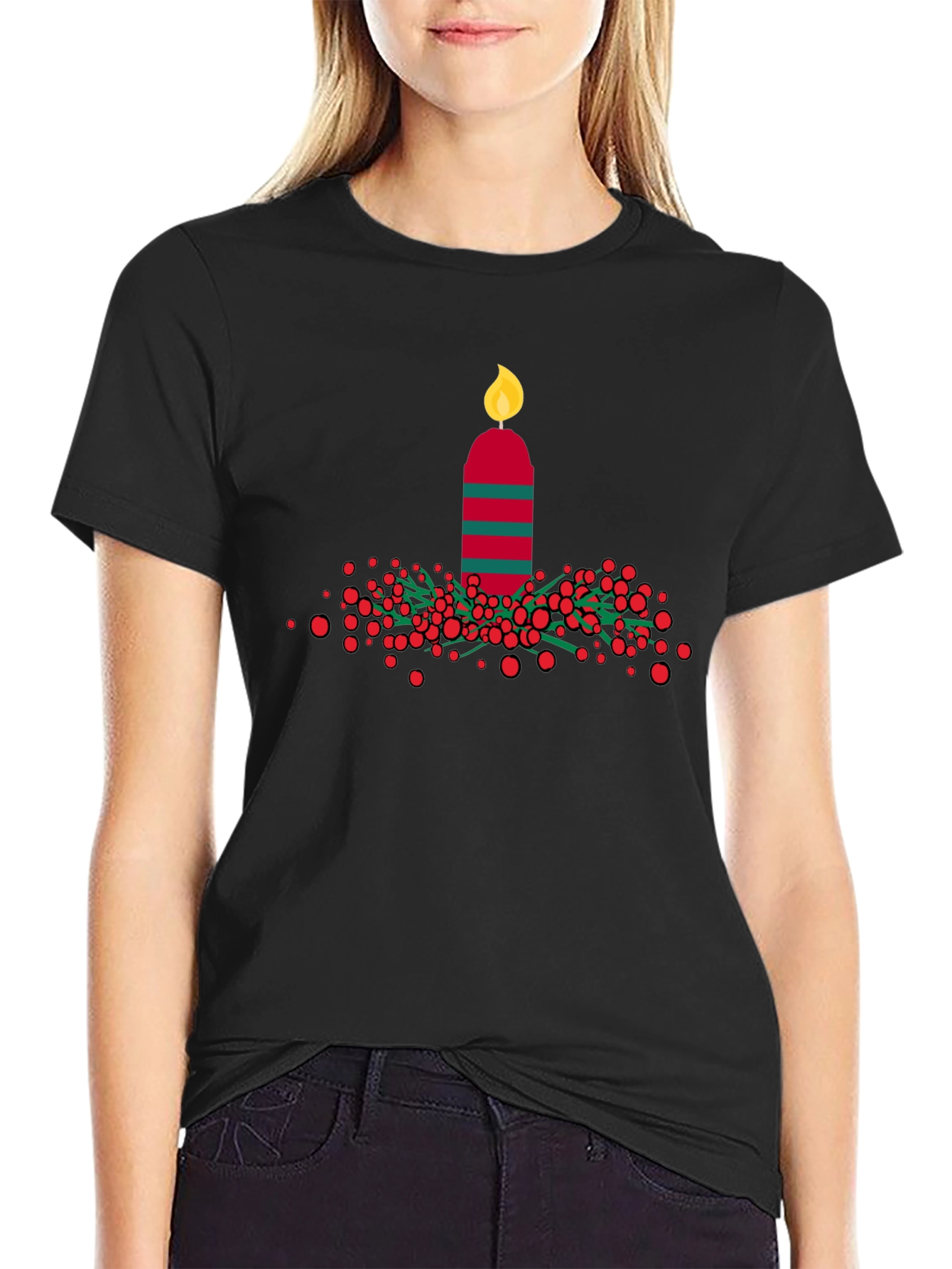 Festive Holiday Candle T-Shirt - 2