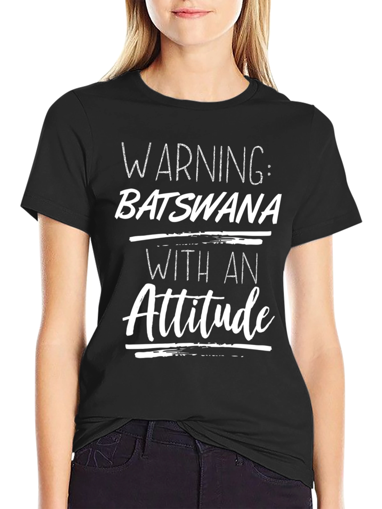 Black Warning: Batswana With An Attitude T-Shirt view 2