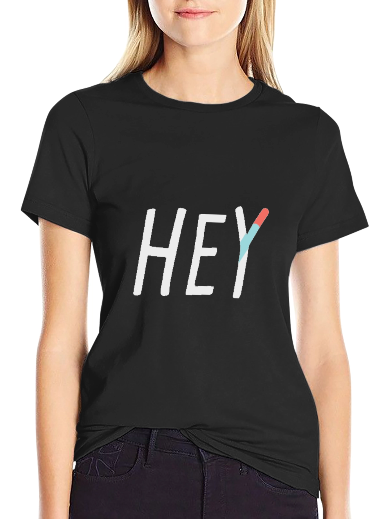 Black Hey Graphic Tee - Casual Comfort view 2