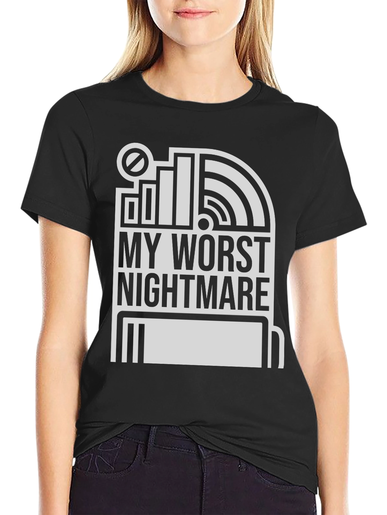 Black My Worst Nightmare Graphic T-Shirt - Tech Humor Tee view 2