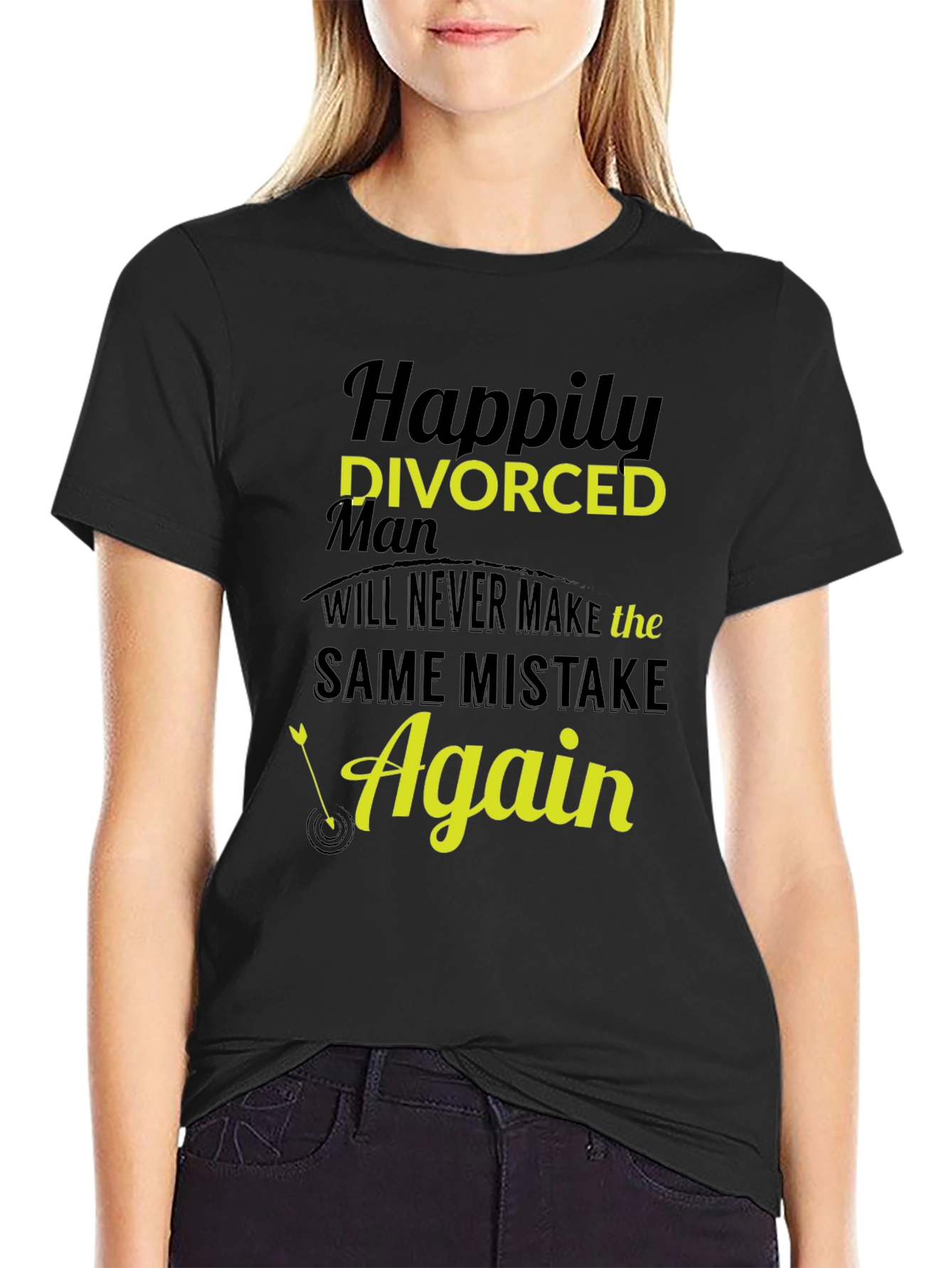 Black Happily Divorced Man T-Shirt: Never Make the Same Mistake Again view 2