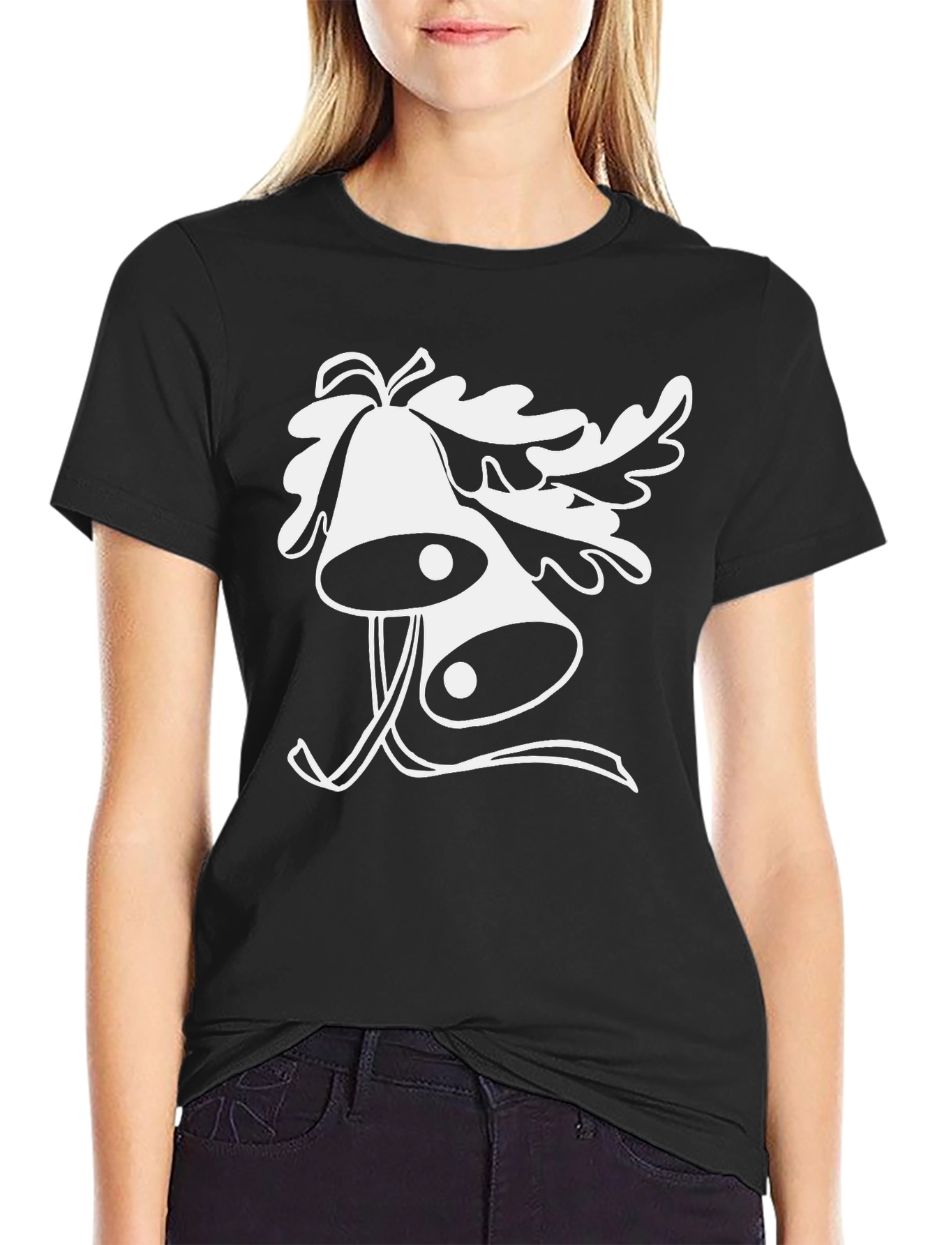 Black Festive Bells Graphic Tee - Holiday Style view 2