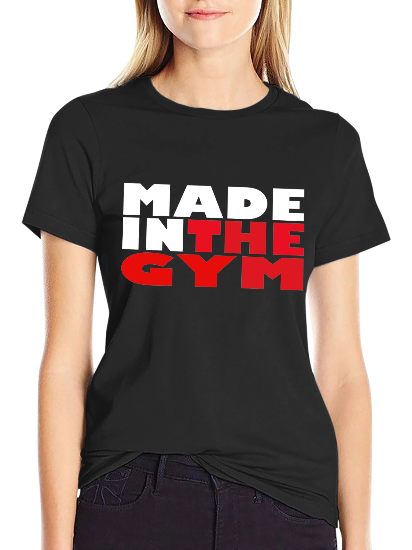 Black Made In The Gym Black T-Shirt Fitness Apparel view 2