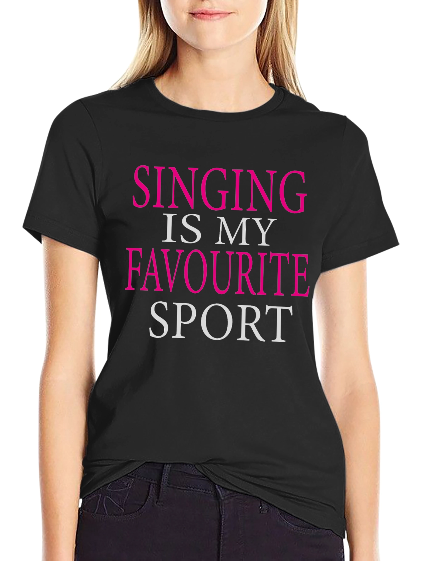 Black Singing Is My Favorite Sport - Novelty Graphic Tee view 2