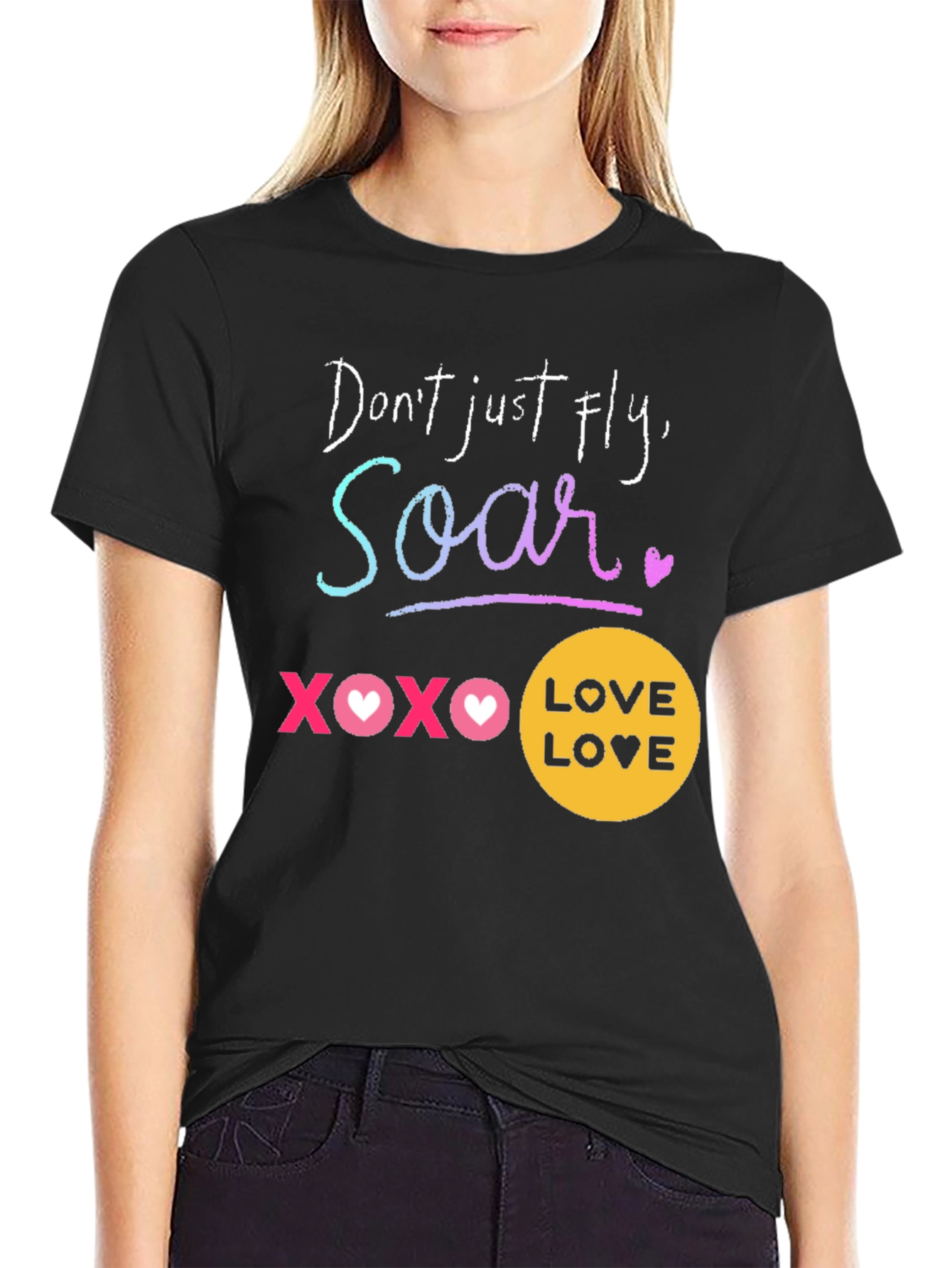 Black Inspirational Soar Graphic Tee -  Black view 2