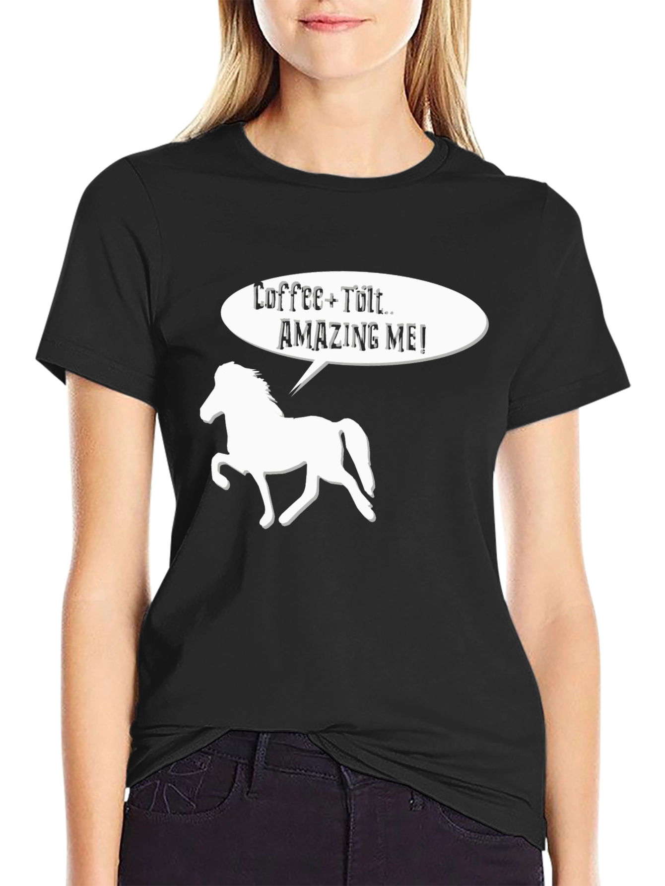 Black Coffee + Tölt = Amazing Me! T-Shirt view 2