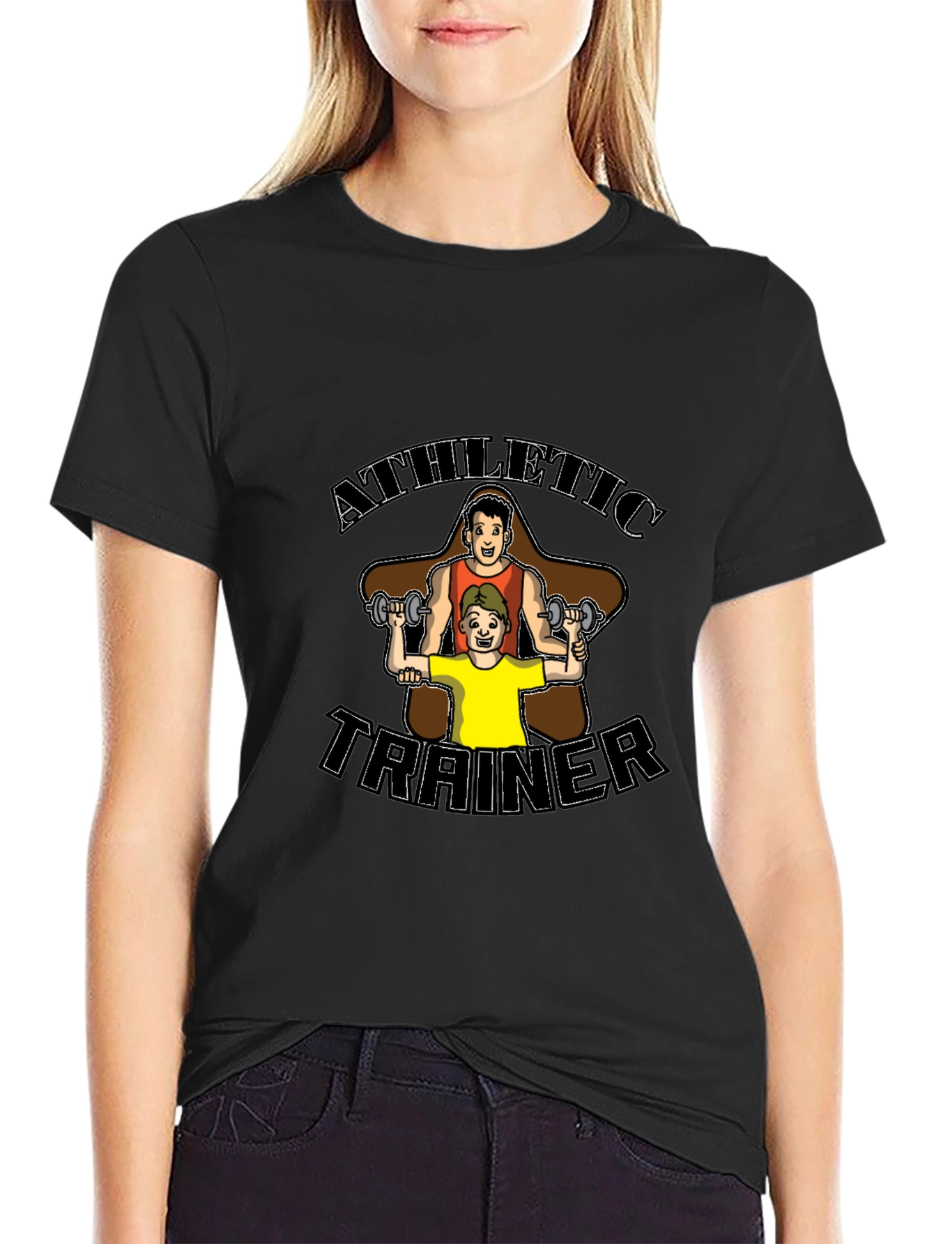 Black Athletic Trainer Graphic Tee - Black Unisex view 2