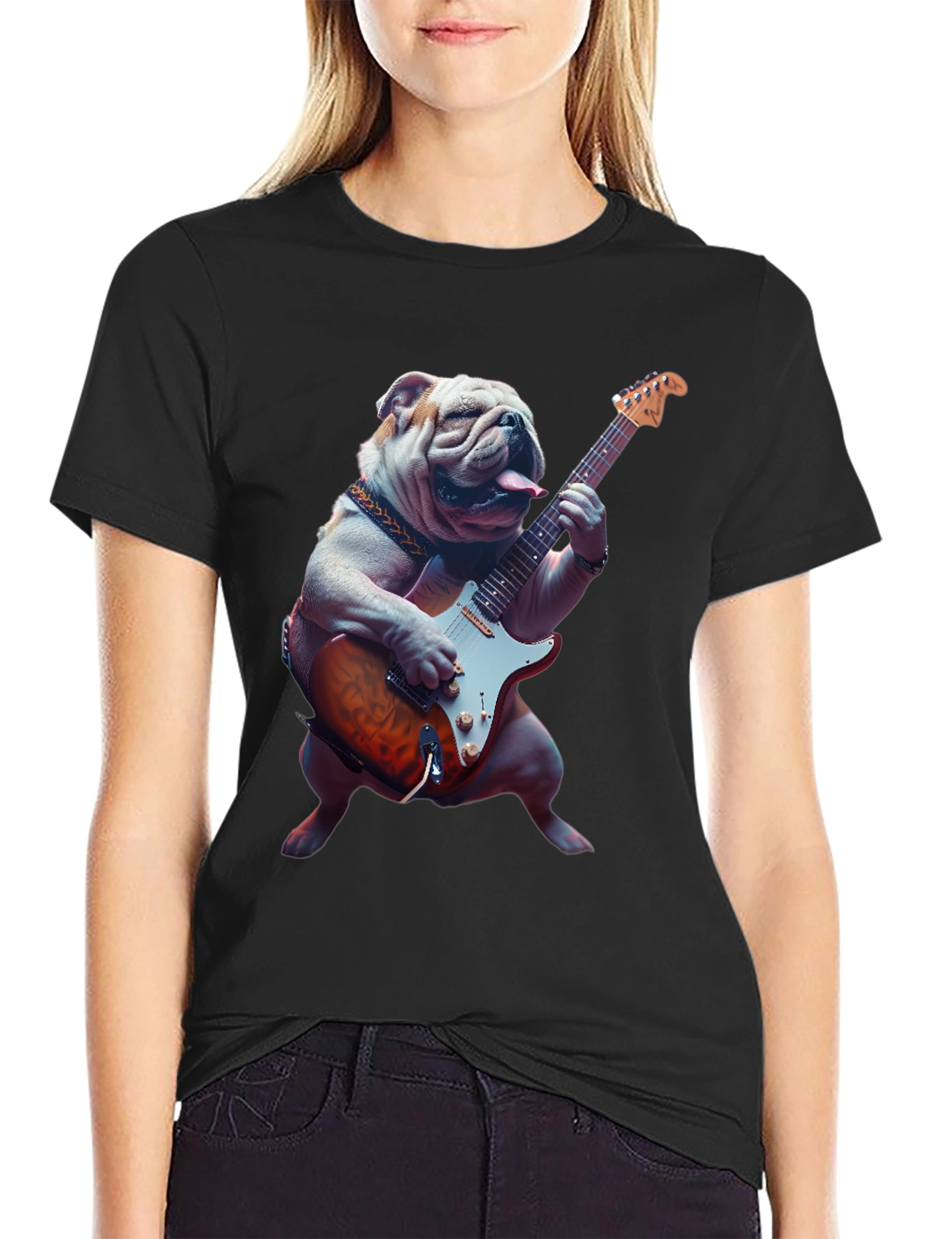 Black Bulldog Guitarist T-Shirt view 2