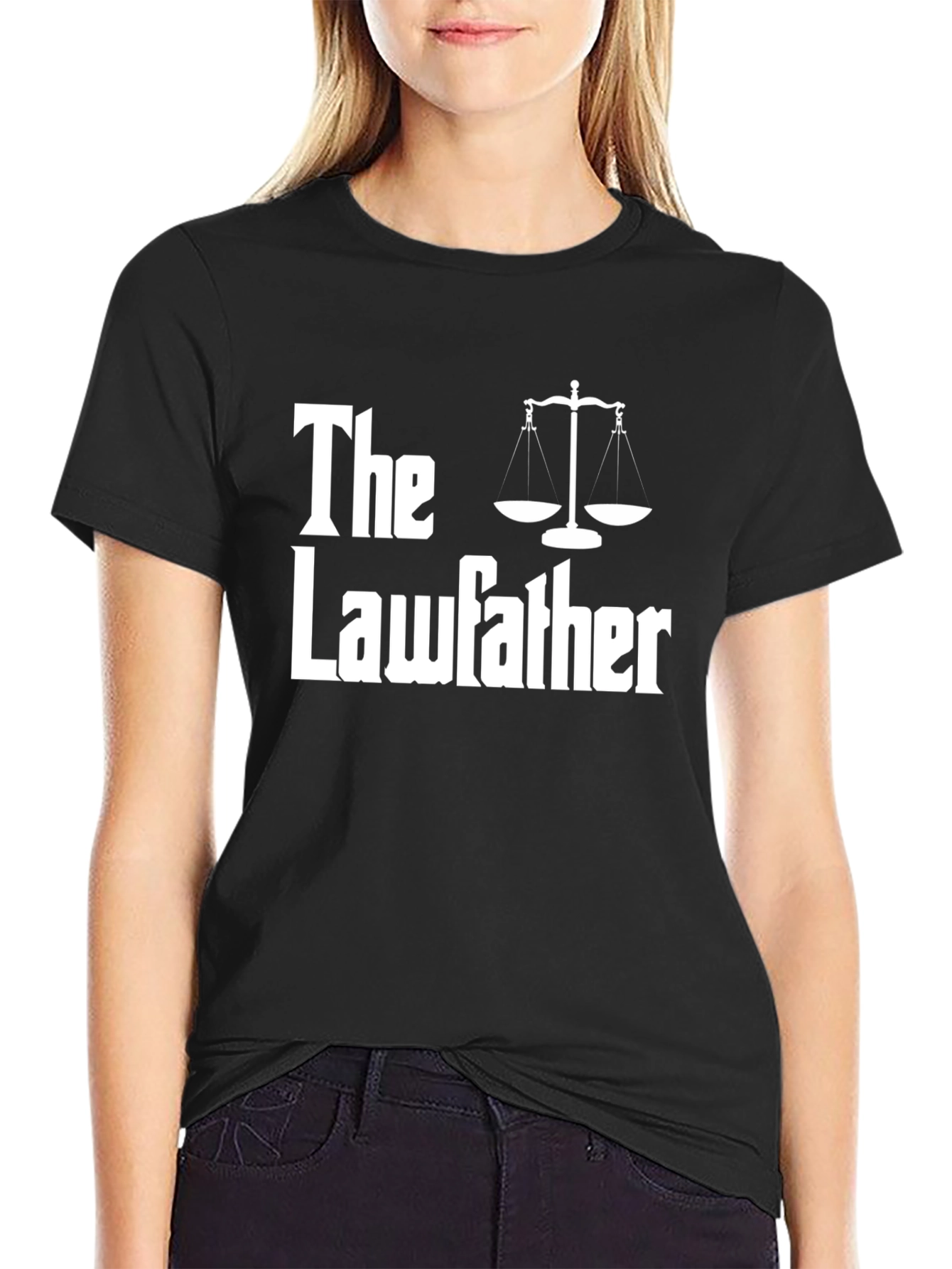 Black The Lawfather T-Shirt - Funny Lawyer Gift view 2