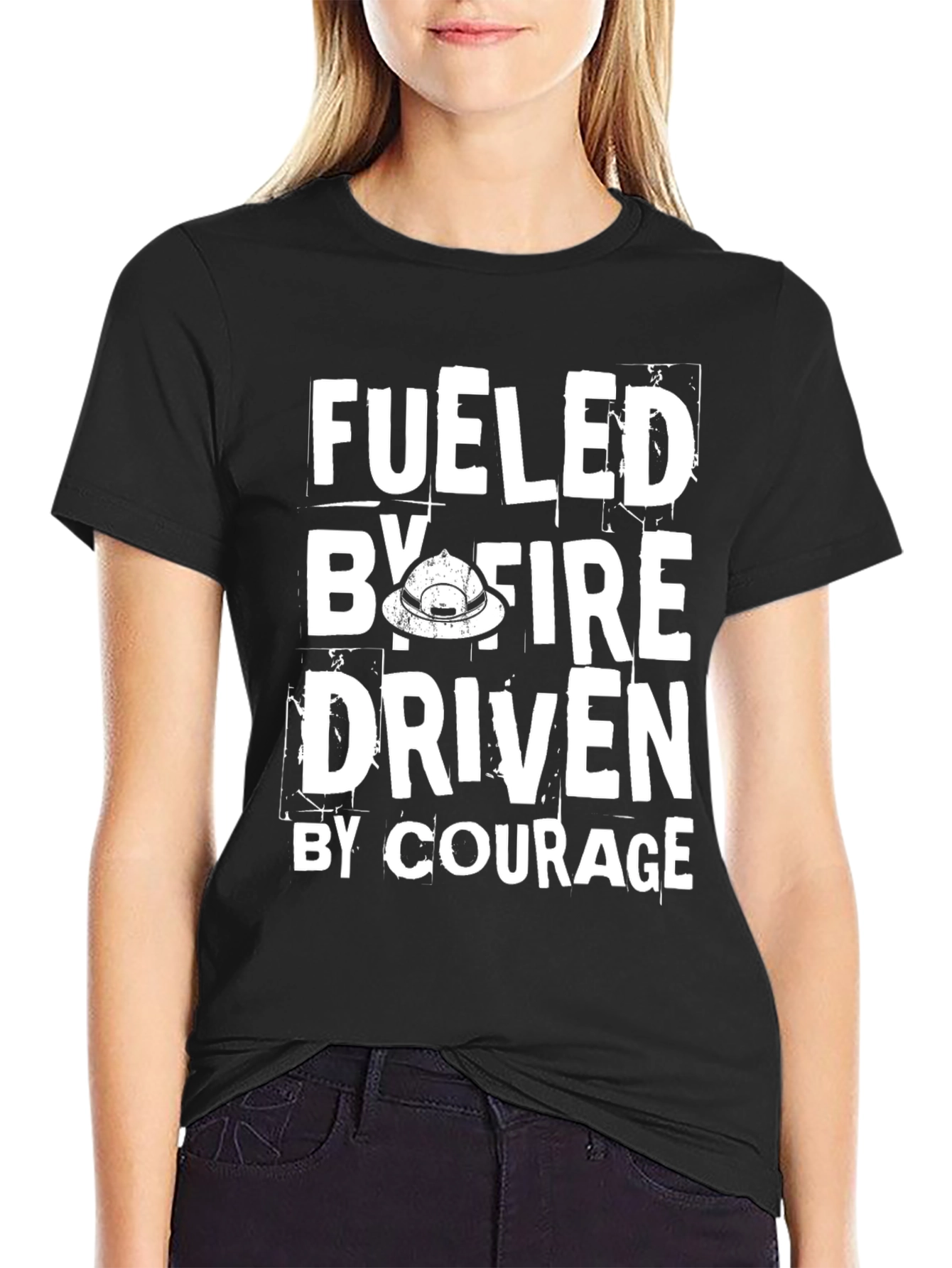 Black Fueled By Fire Driven By Courage Black T-Shirt view 2