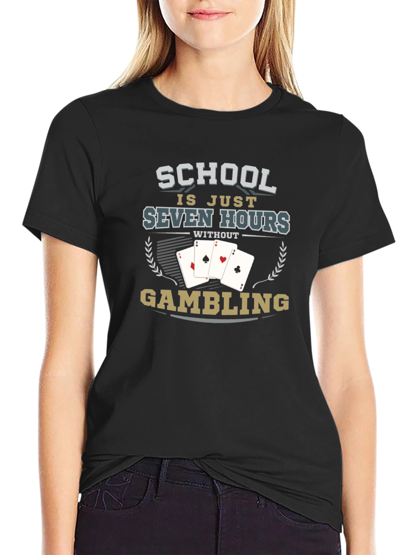 Black School is Just Seven Hours T-Shirt view 2