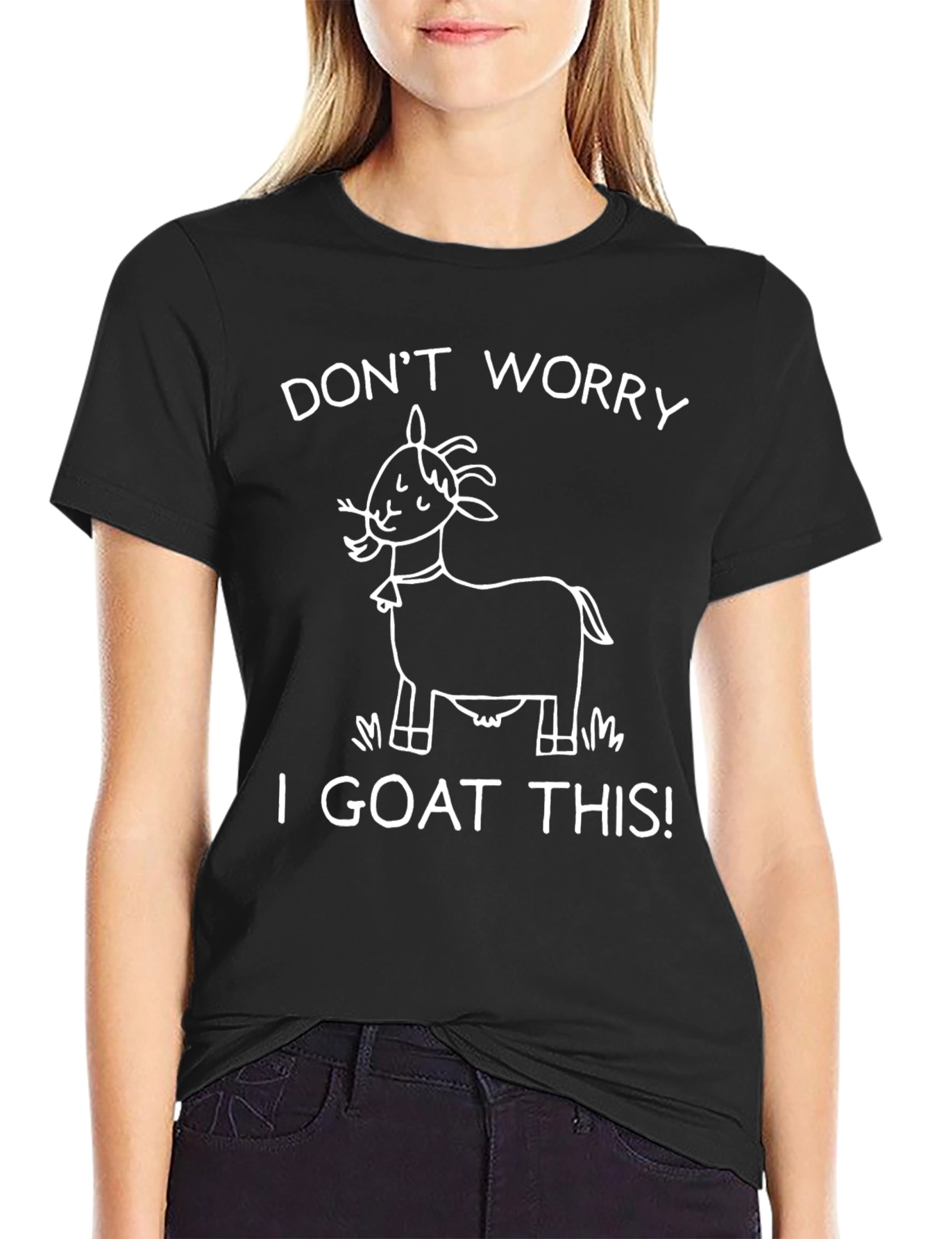 Black I Goat This! Graphic Tee - Funny Animal T-Shirt view 2