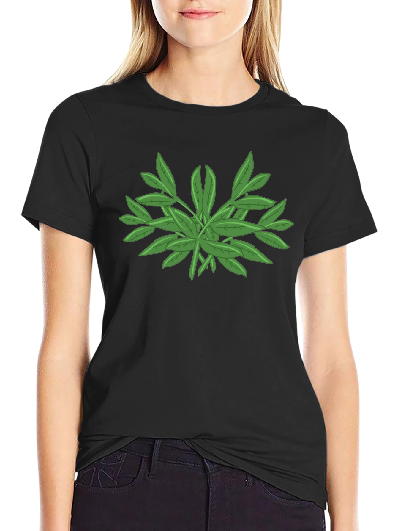 Black Olive Branch Graphic T-Shirt view 2