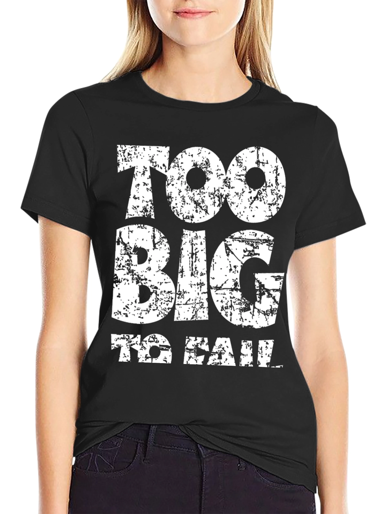 Black Too Big to Fail Graphic Tee view 2