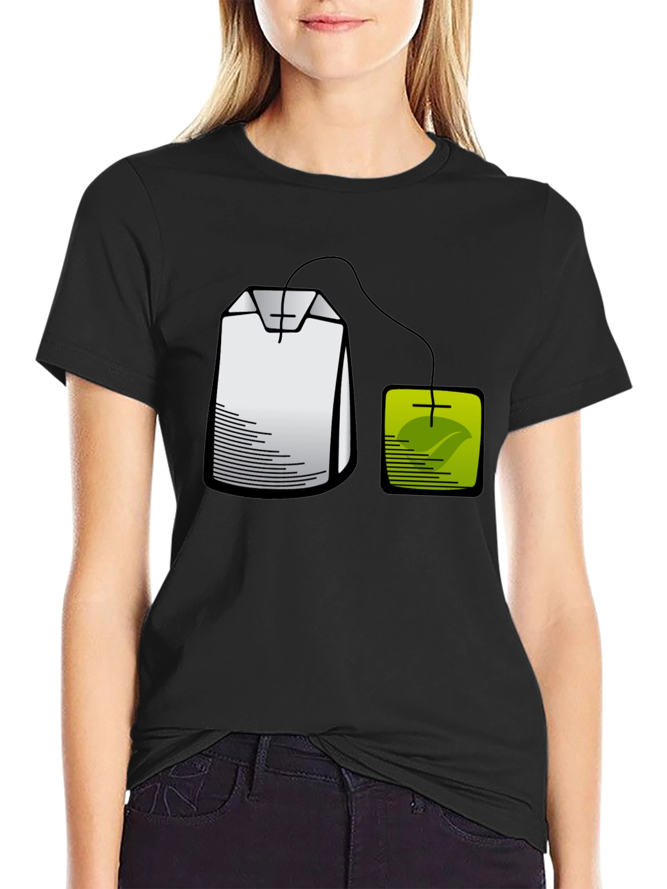 Black Tea Bag Graphic T-Shirt - Brewtiful Style! view 2