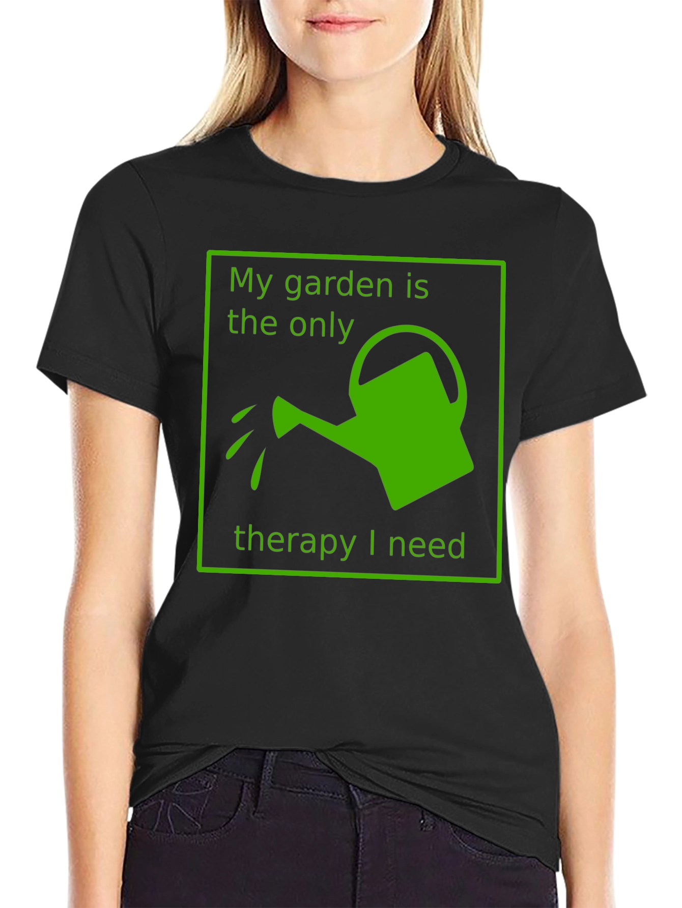 Black Gardening Therapy T-Shirt - My Garden is My Therapy view 2