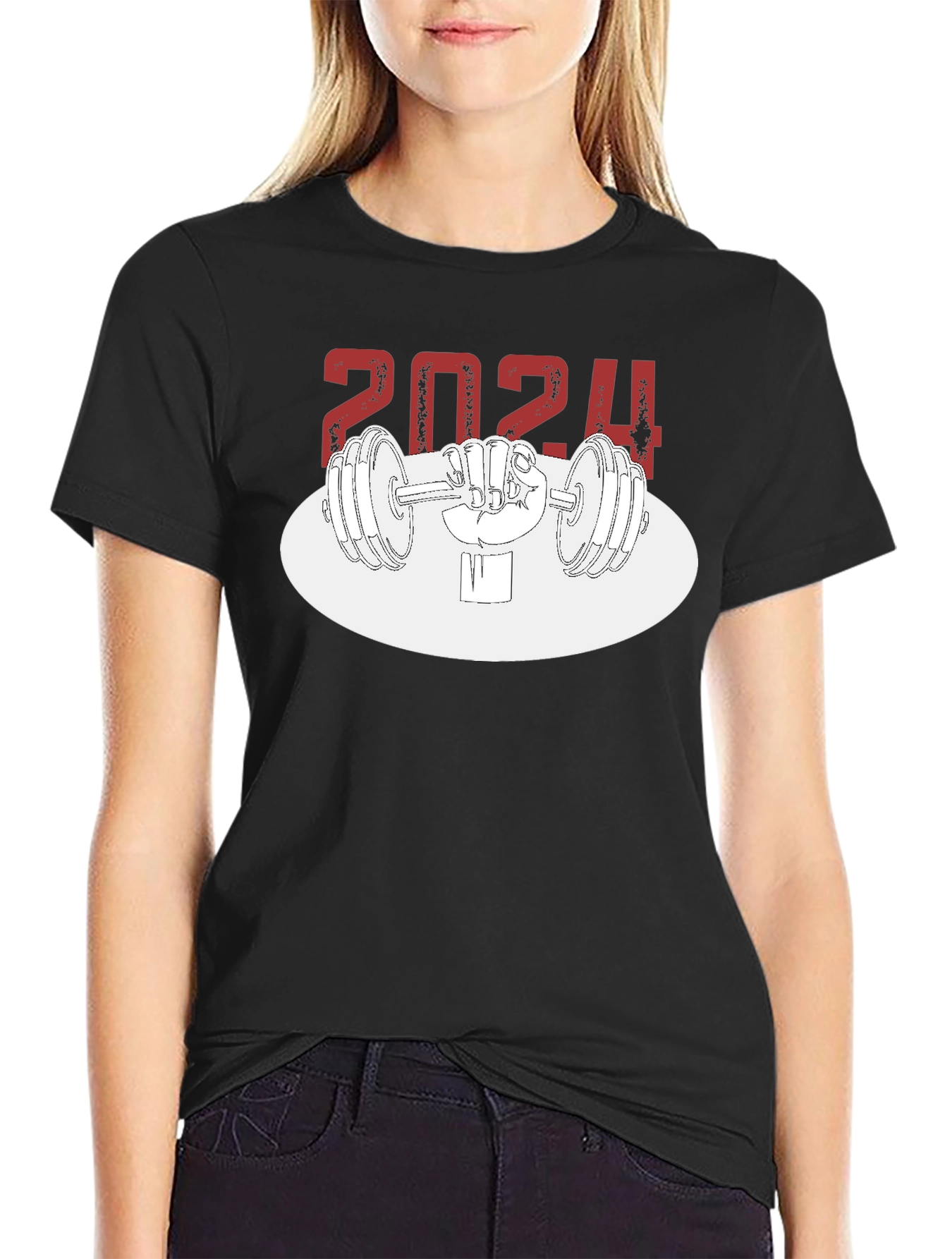 Black 2024 Weightlifting T-Shirt - Workout Ready! view 2