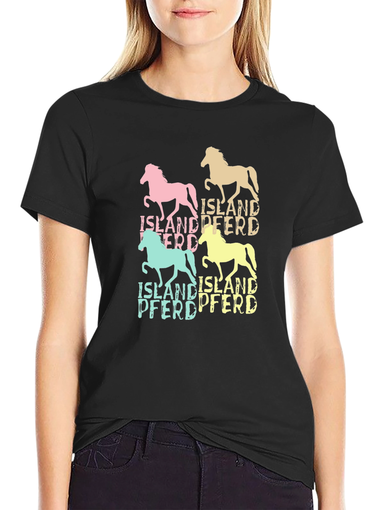 Black Island Pferd Horse Graphic Tee view 2